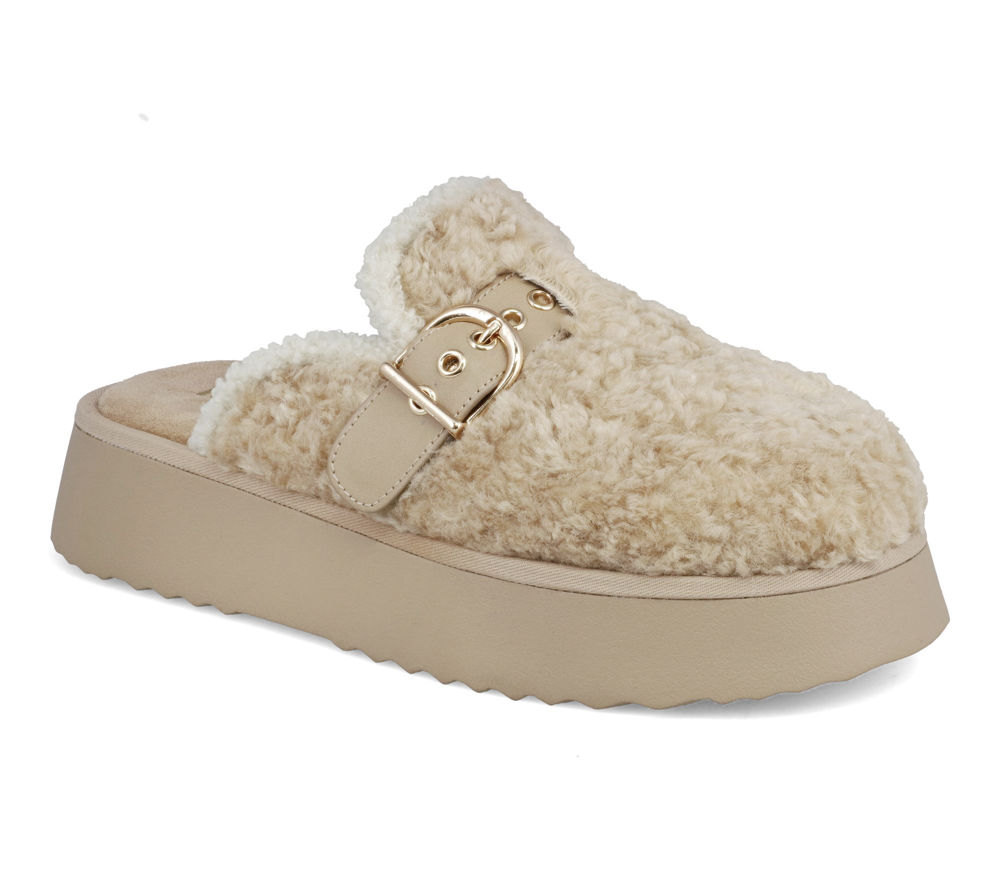 MIA Faux Shearling Mule Slippers - Sugary
