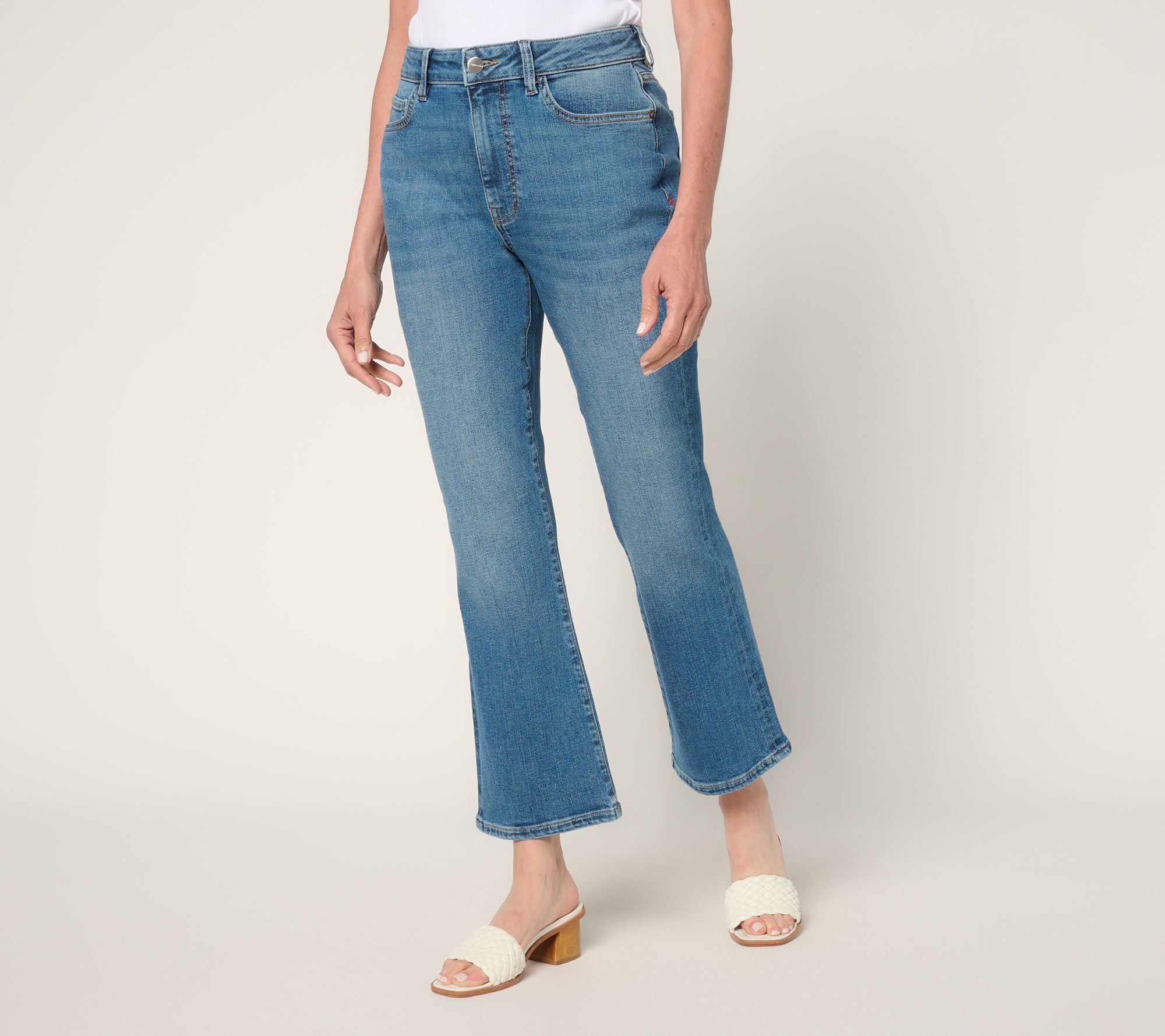 "As Is" Warp & Weft Jet-Set PHL Slim Flare Ankle Jeans
