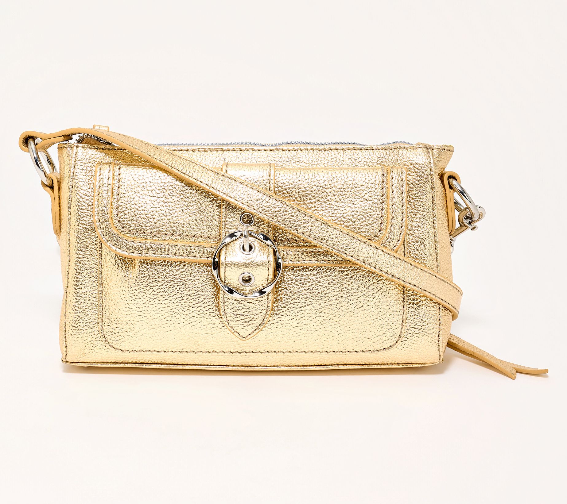 Kim Gravel Swift Leather Convertible Crossbody w/ RFID Wallet