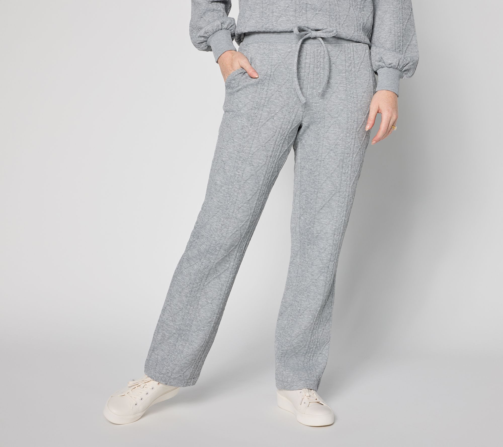 "As Is" Belle by Kim Gravel Petite Cable Chic Straight Pant