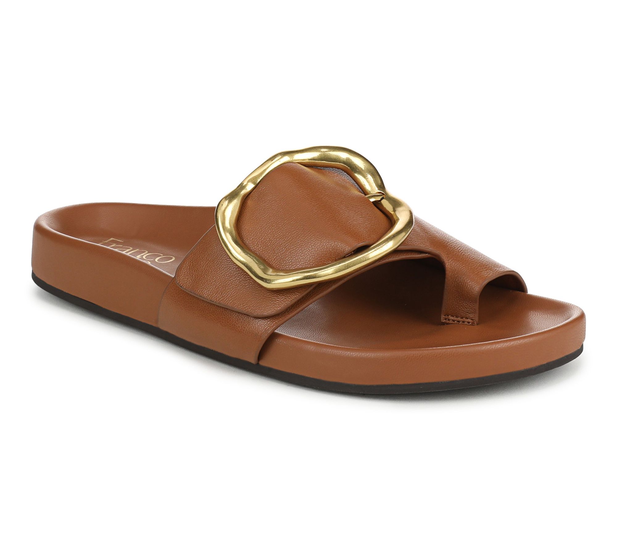 Franco Sarto Leather Slide Sandals - Brianka