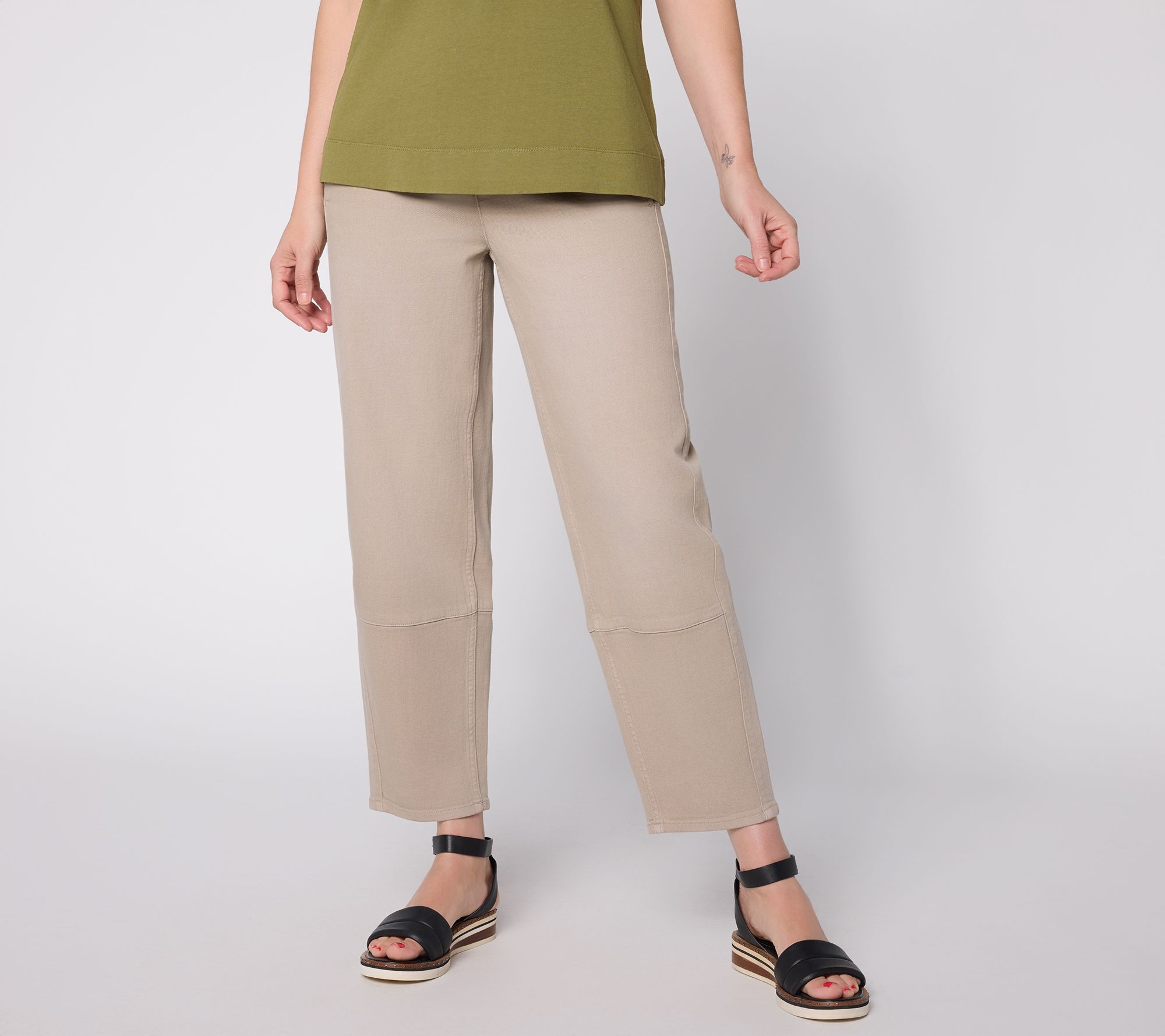 LOGO by Lori Goldstein Regular Pull on Tapered Ankle Jeans