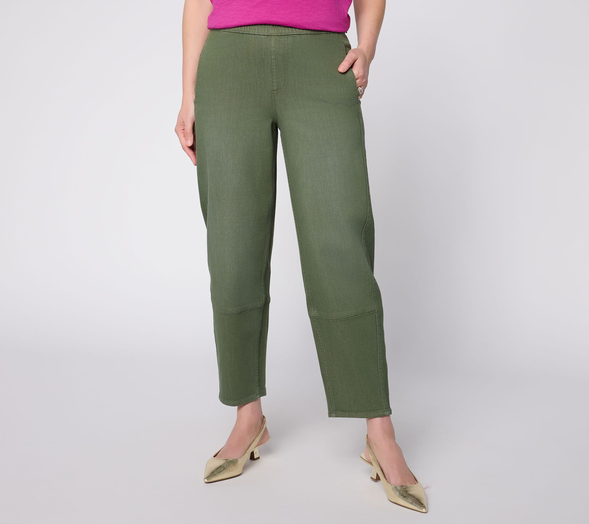 LOGO by Lori Goldstein Regular_Color Pull on Tapered Ankle Jeans