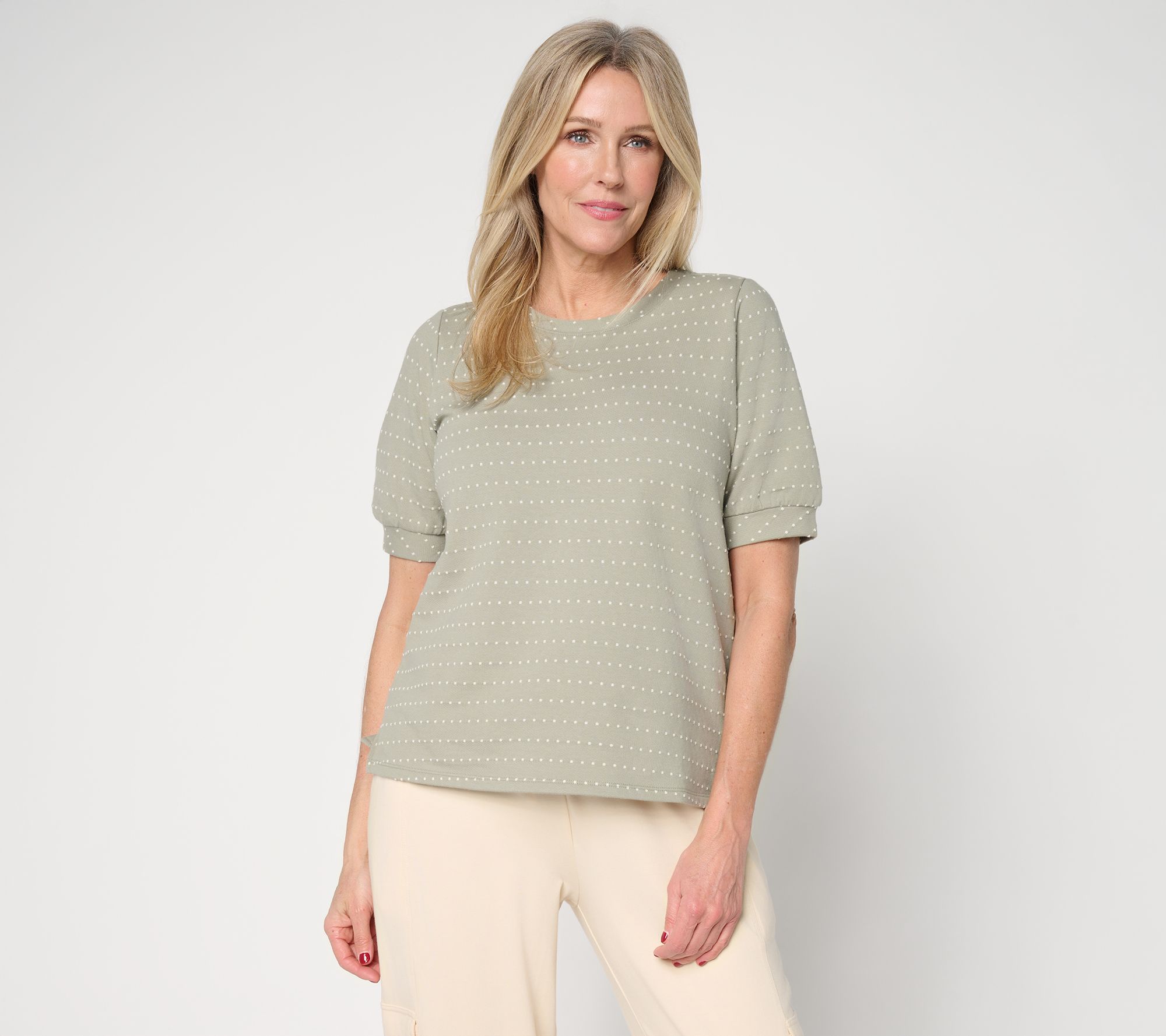 "As Is" AnyBody Dobby French Terry Scoop Neck Top