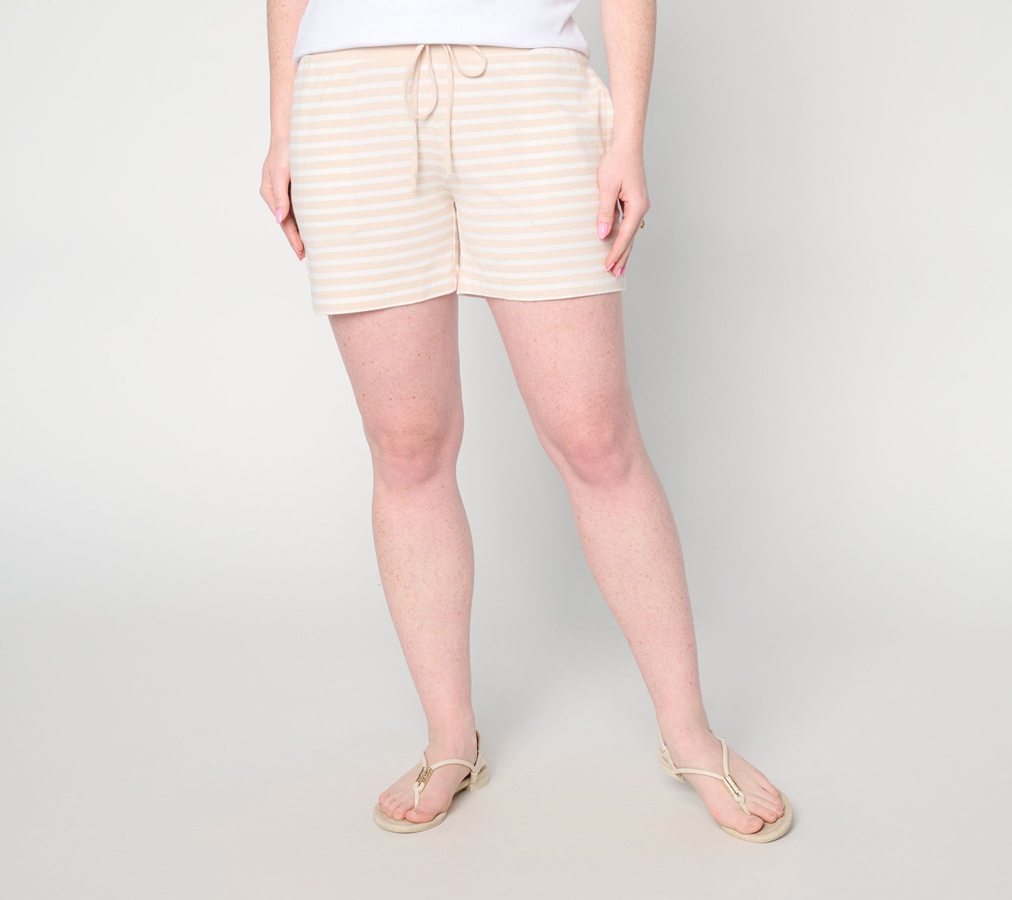"As Is" Belle by Kim Gravel TripleLuxe Knit Striped 5" Short