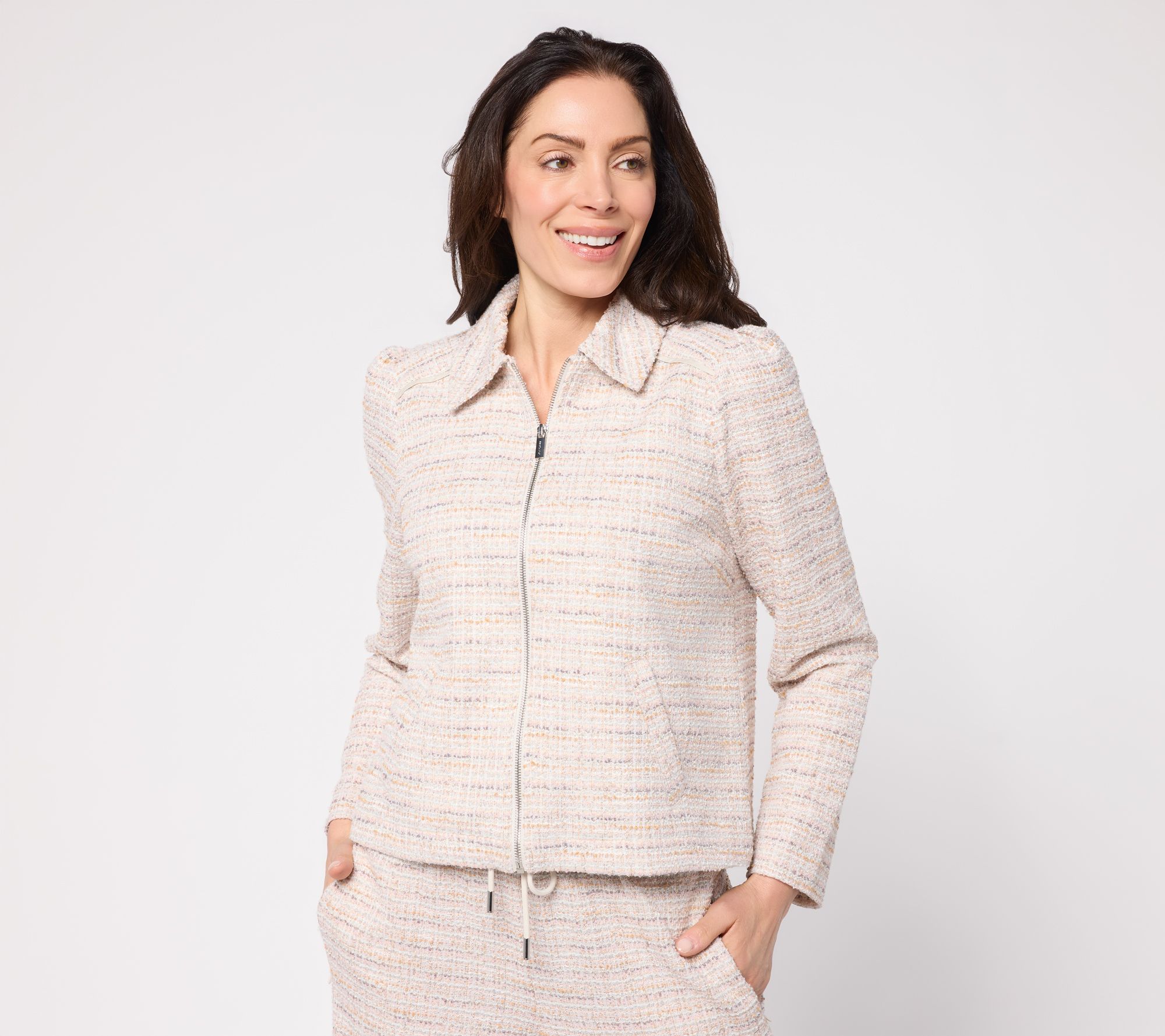  "As Is" RM Studio x Rebecca Minkoff Knit Tweed Zip Front Jacket