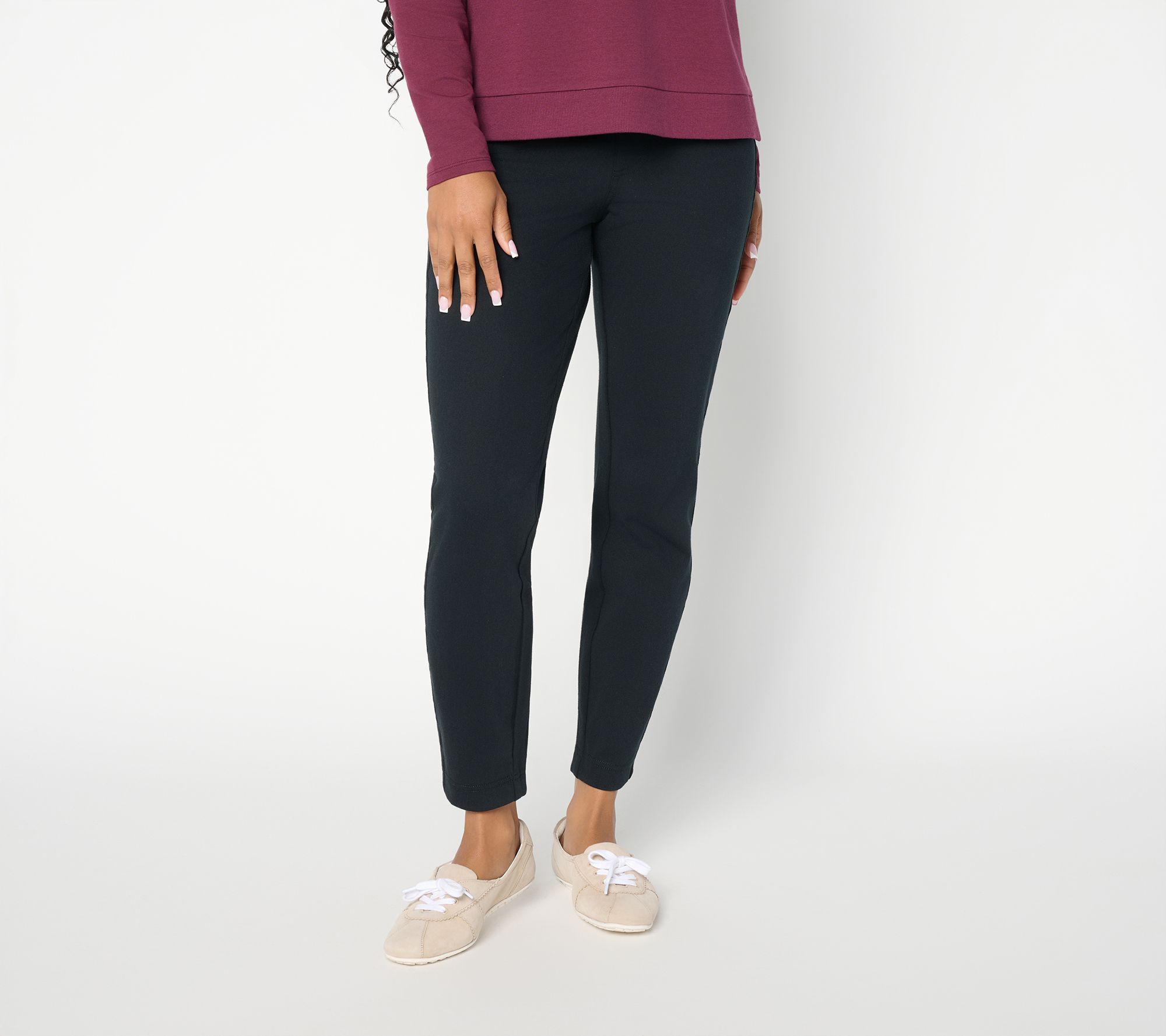 AnyBody Regular Brushed Stretch Twill Slim Pant