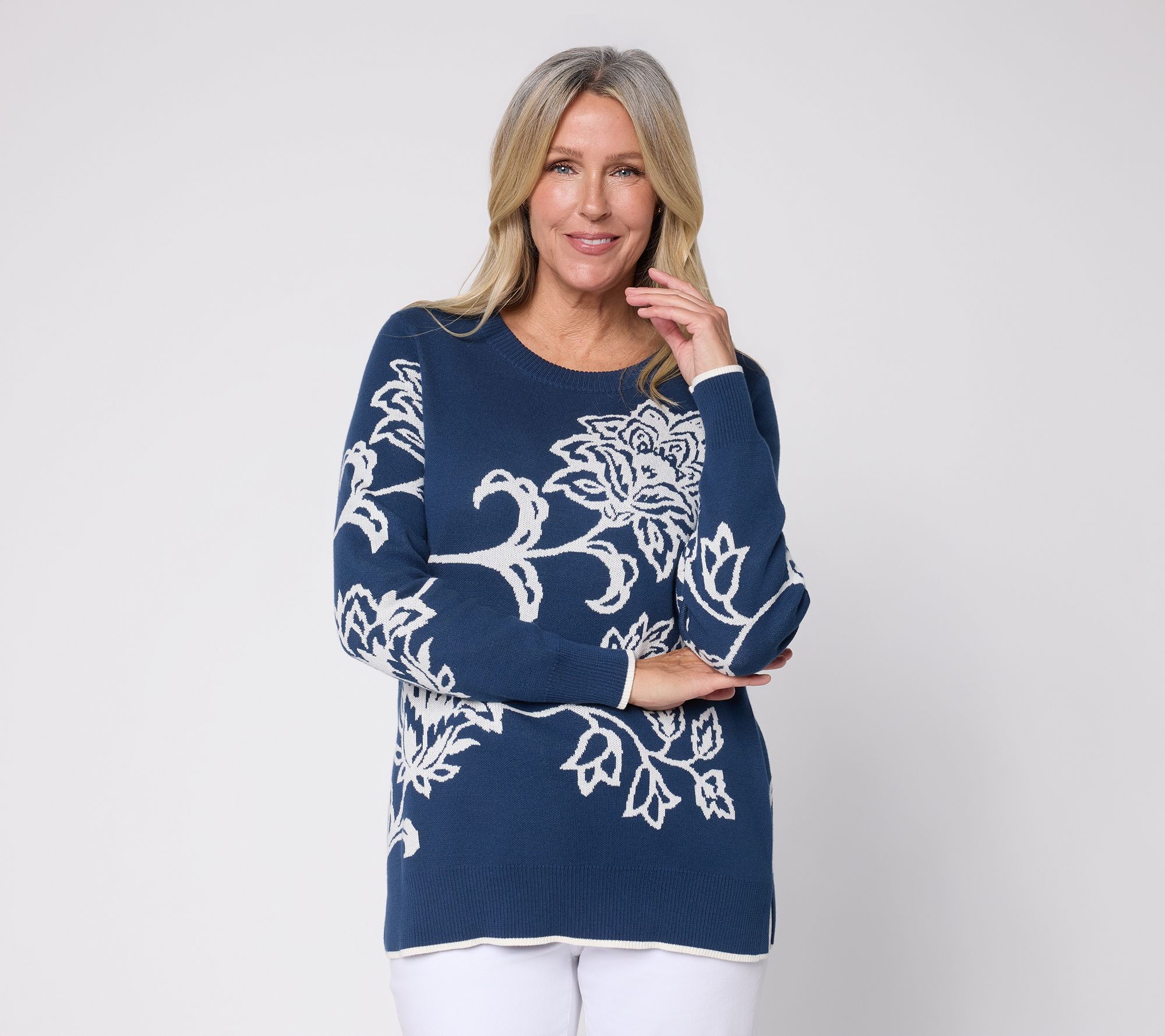 "As Is" Belle Boho by Kim Gravel Boheme Blossom 100% Cotton Sweater