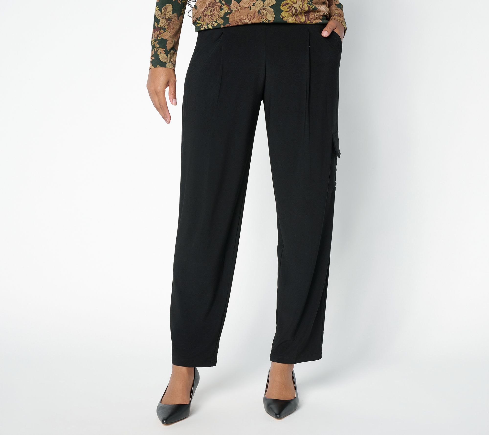 Susan Graver Regular LK Luxe Lantern Leg Ankle Pants