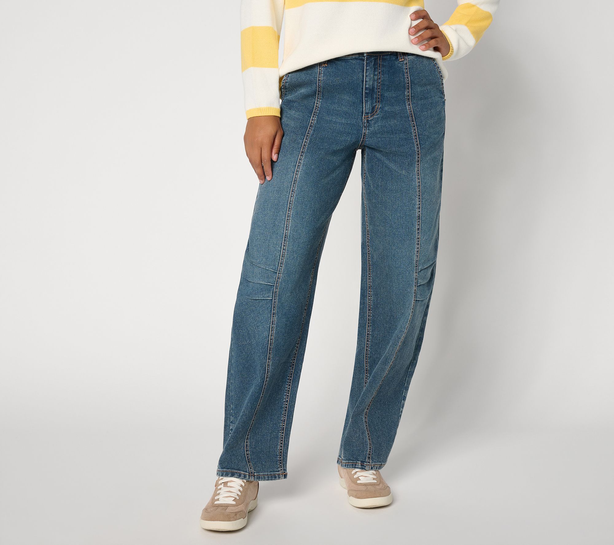Peace Love World Petite Full Length Barrel Jeans