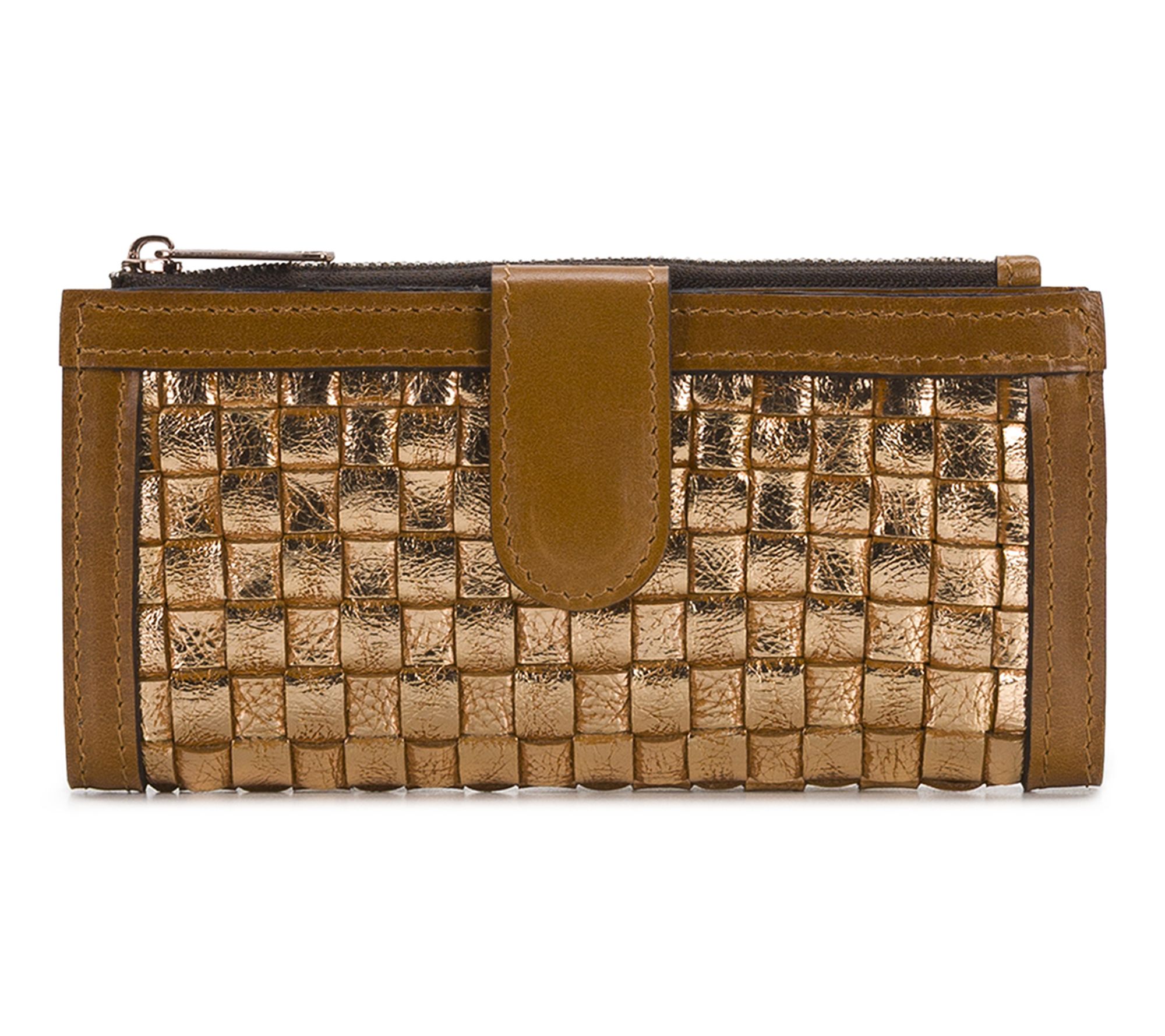 Patricia Nash Nazari Wallet-Vintage DistressedMetallic Woven