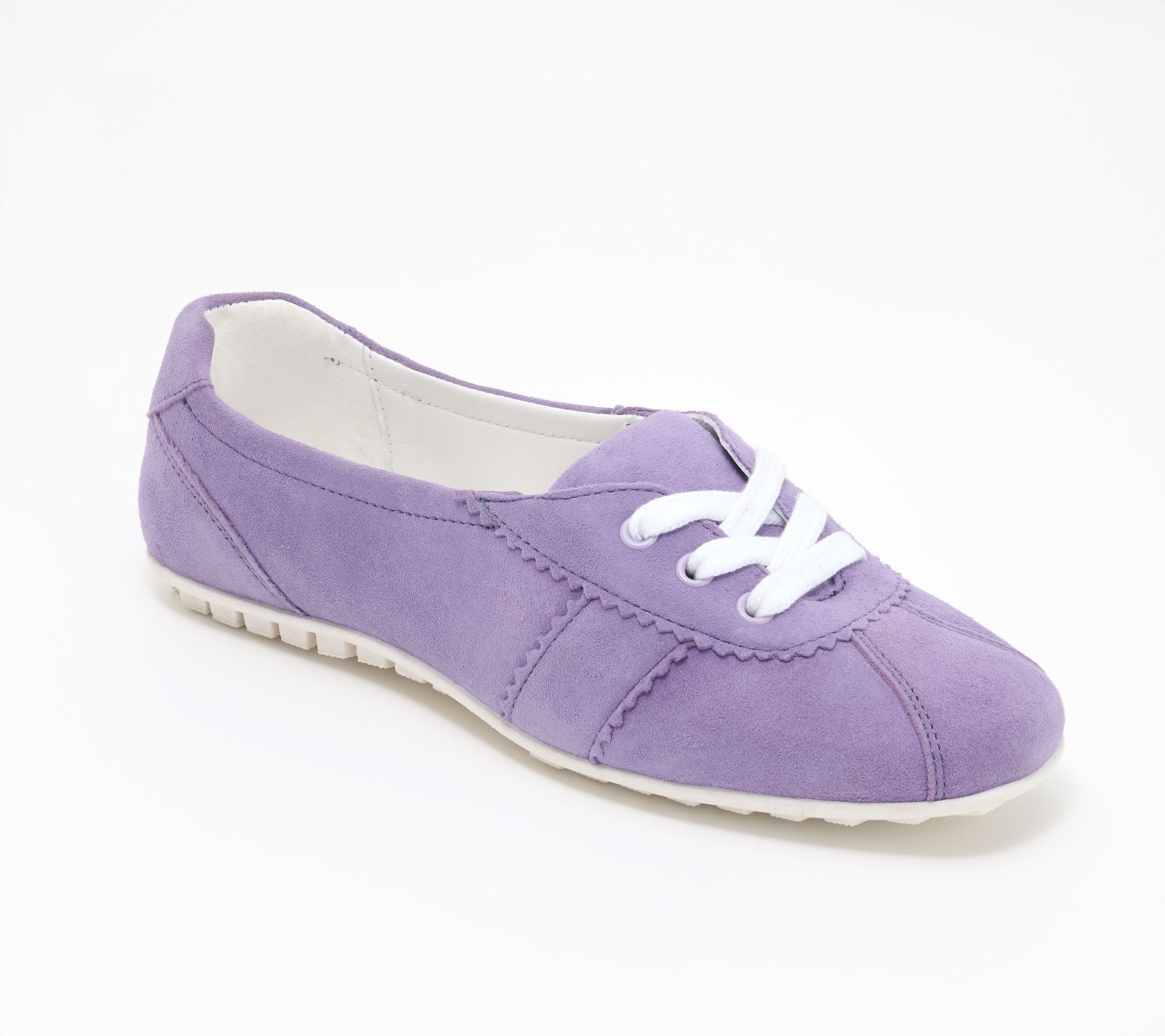 "As Is" Diba True Suede Lace-Up Ballet Sneakers-Right Thyme
