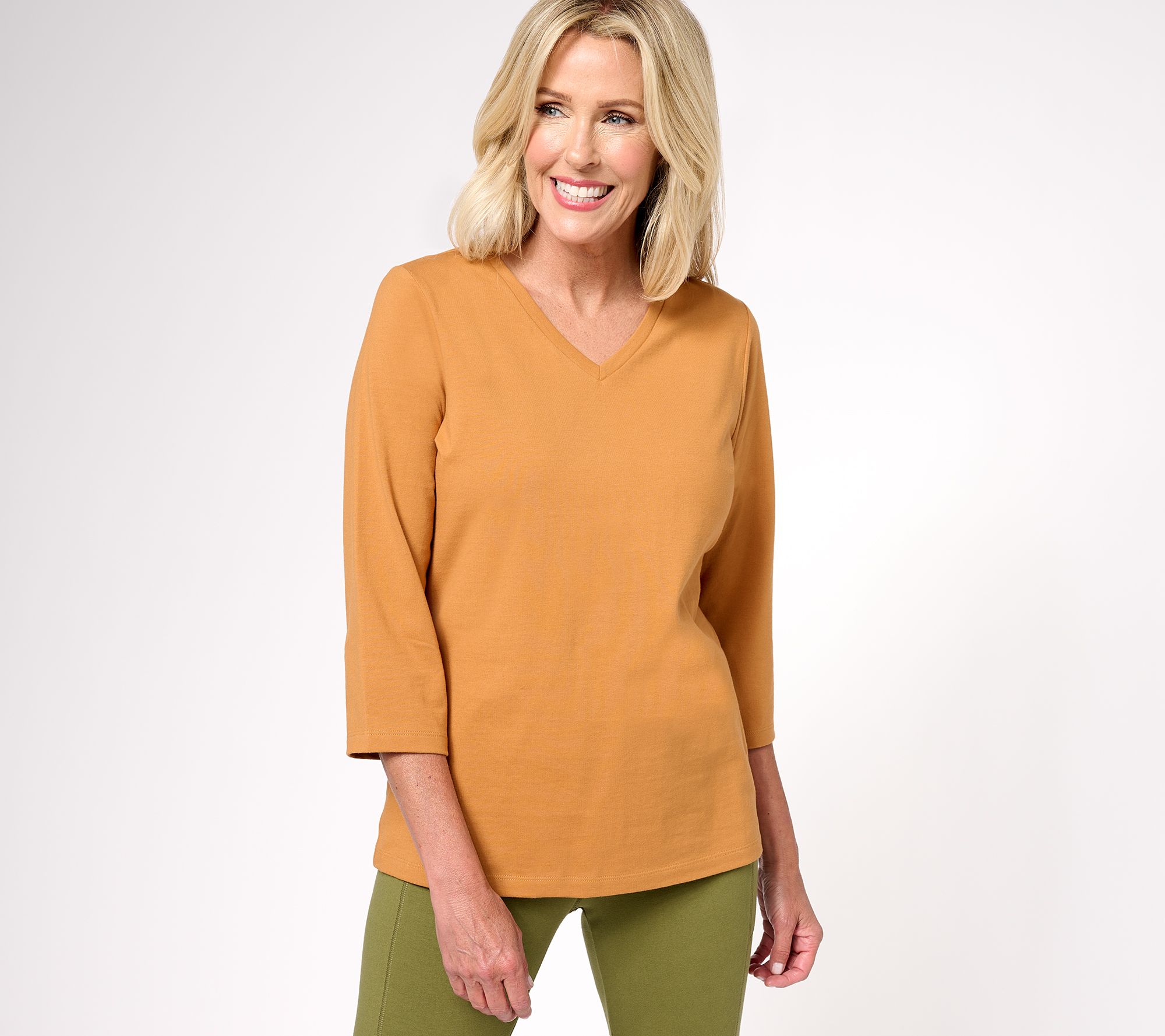 Denim & Co. Essentials Perfect Jersey 3/4 Sleeve Top