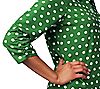 Susan Graver Cool Peach Polka Dot Shirt with Ruched Sleeves, 3 of 3