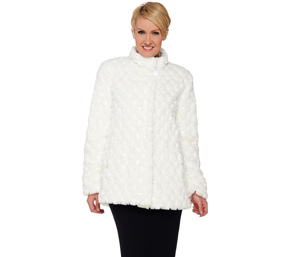 Dennis Basso Adult's Faux Fur Coat with Sequins - QVC.com