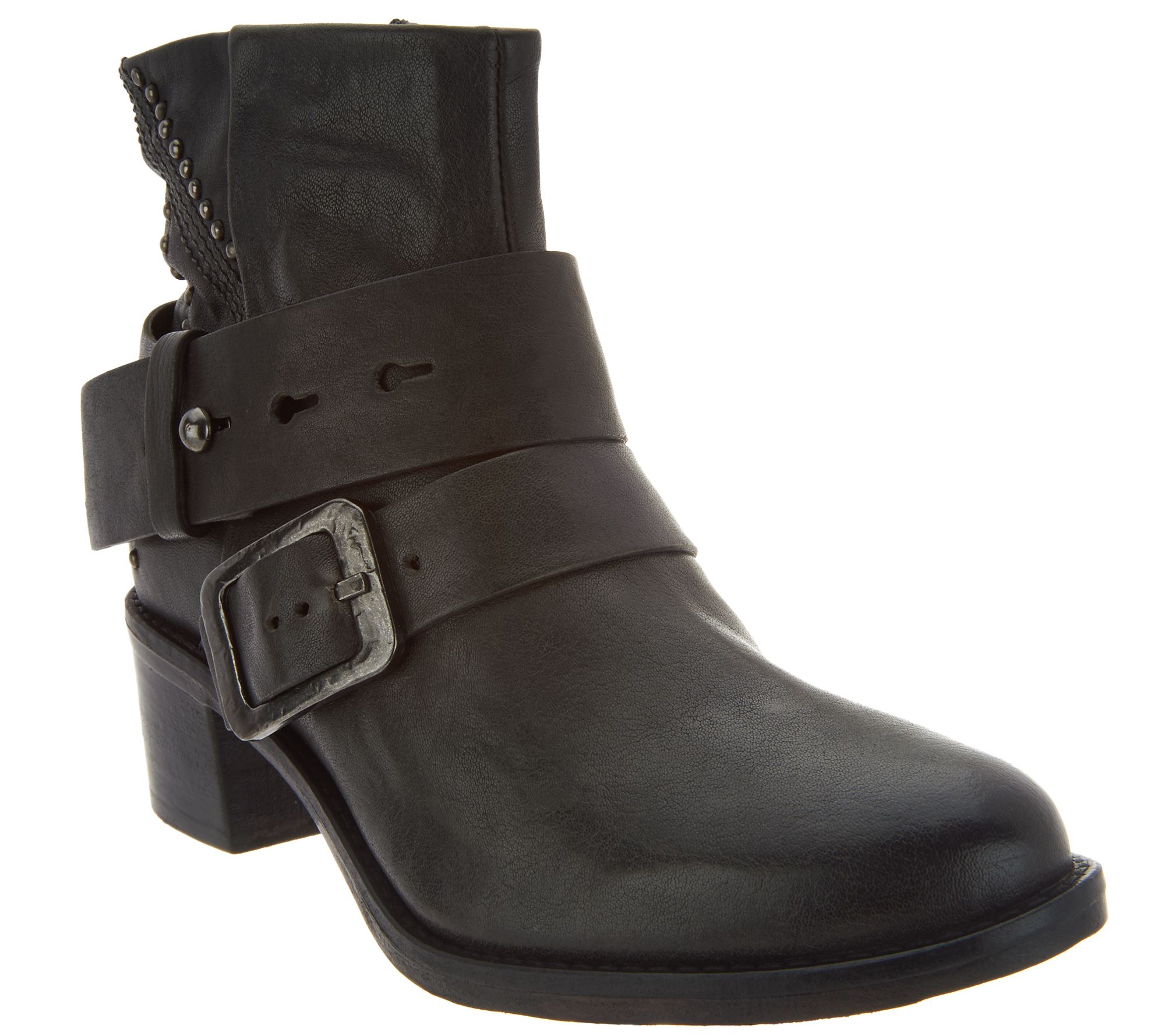 Miz Mooz Leather Ankle Boots w/ Stud Details - Faithful - Page 1 — QVC.com