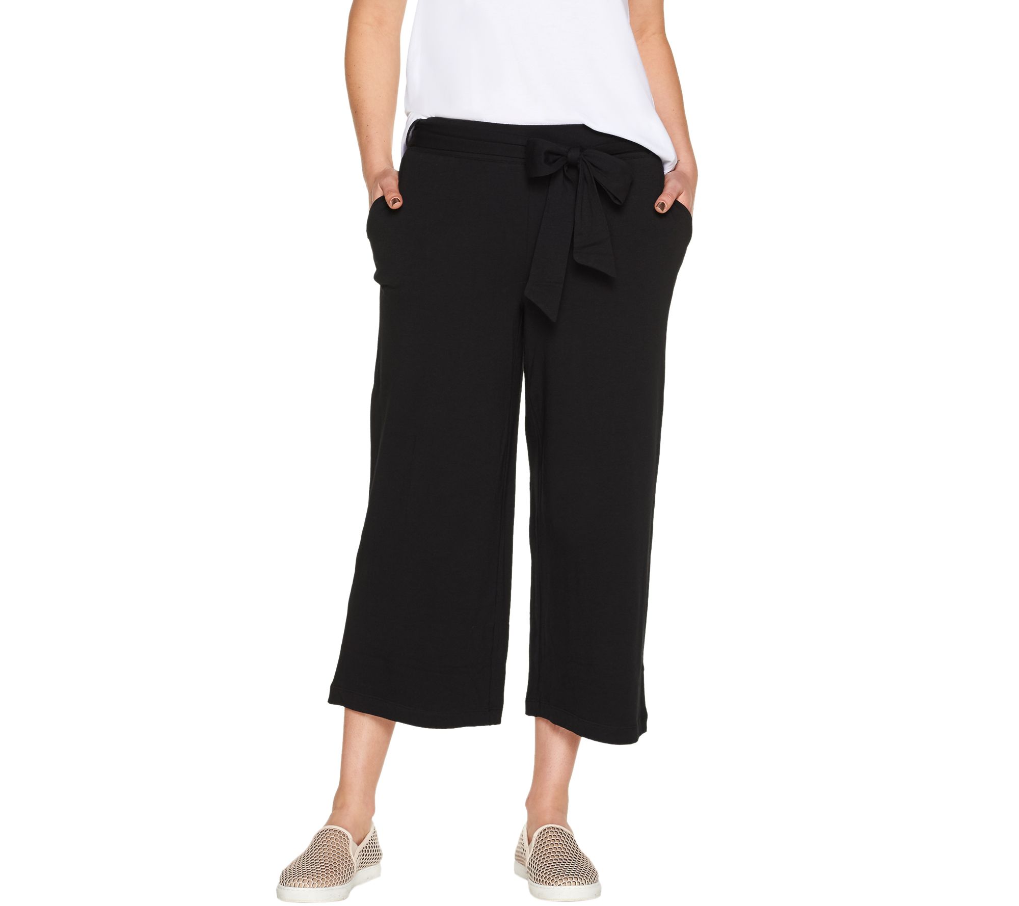 wide leg cropped lounge pants