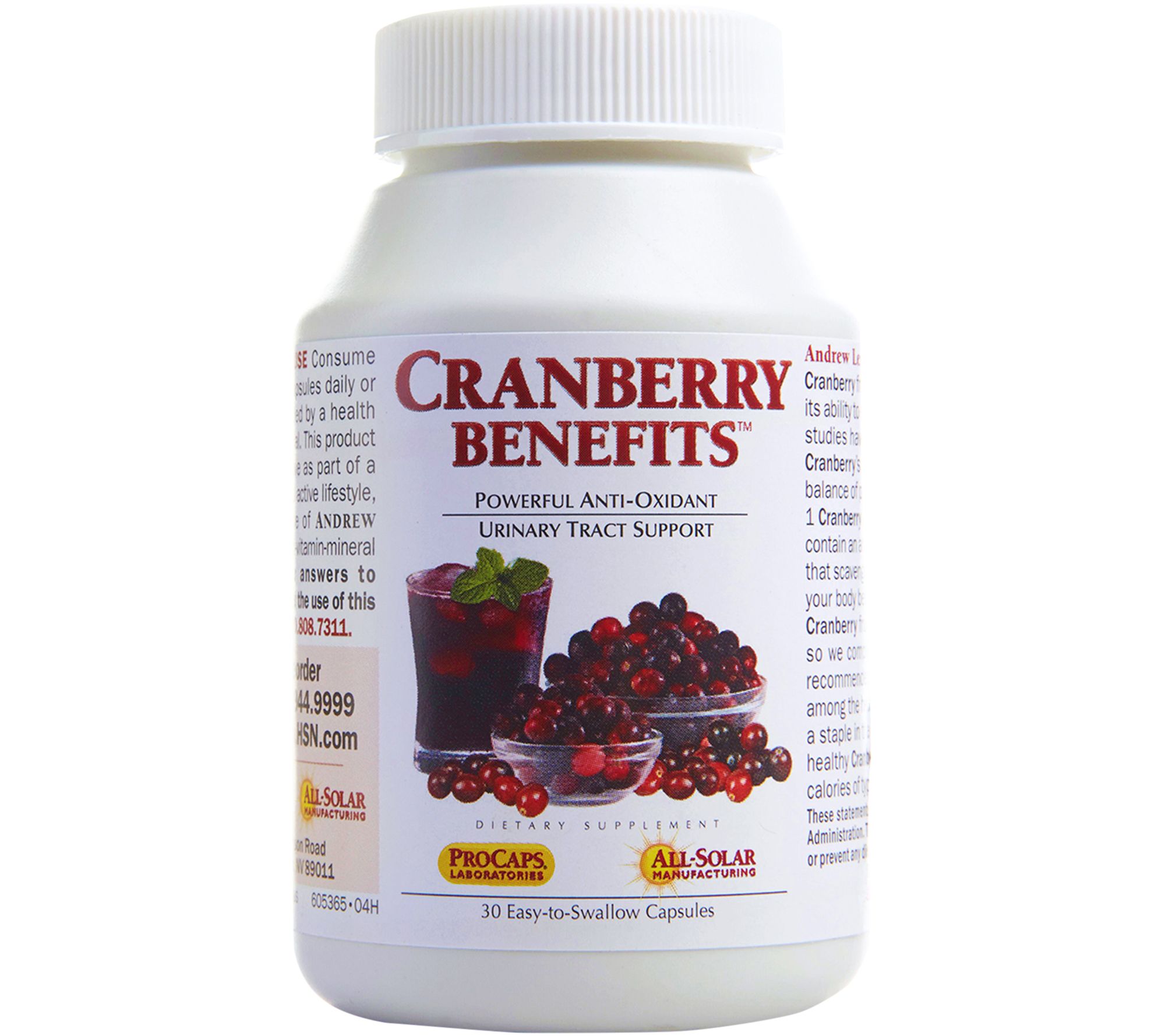 Andrew Lessman Cranberry400 Support Bladder Kidney, Urinary Tract