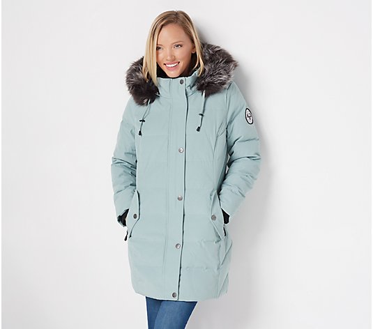 Arctic Expedition Quilted Down Coat with Removable Hood