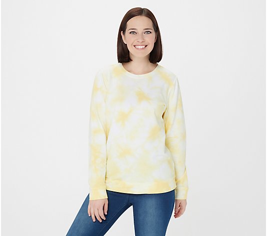 Denim & Co. French Terry Crystal Wash Tie-Dye Knit Top