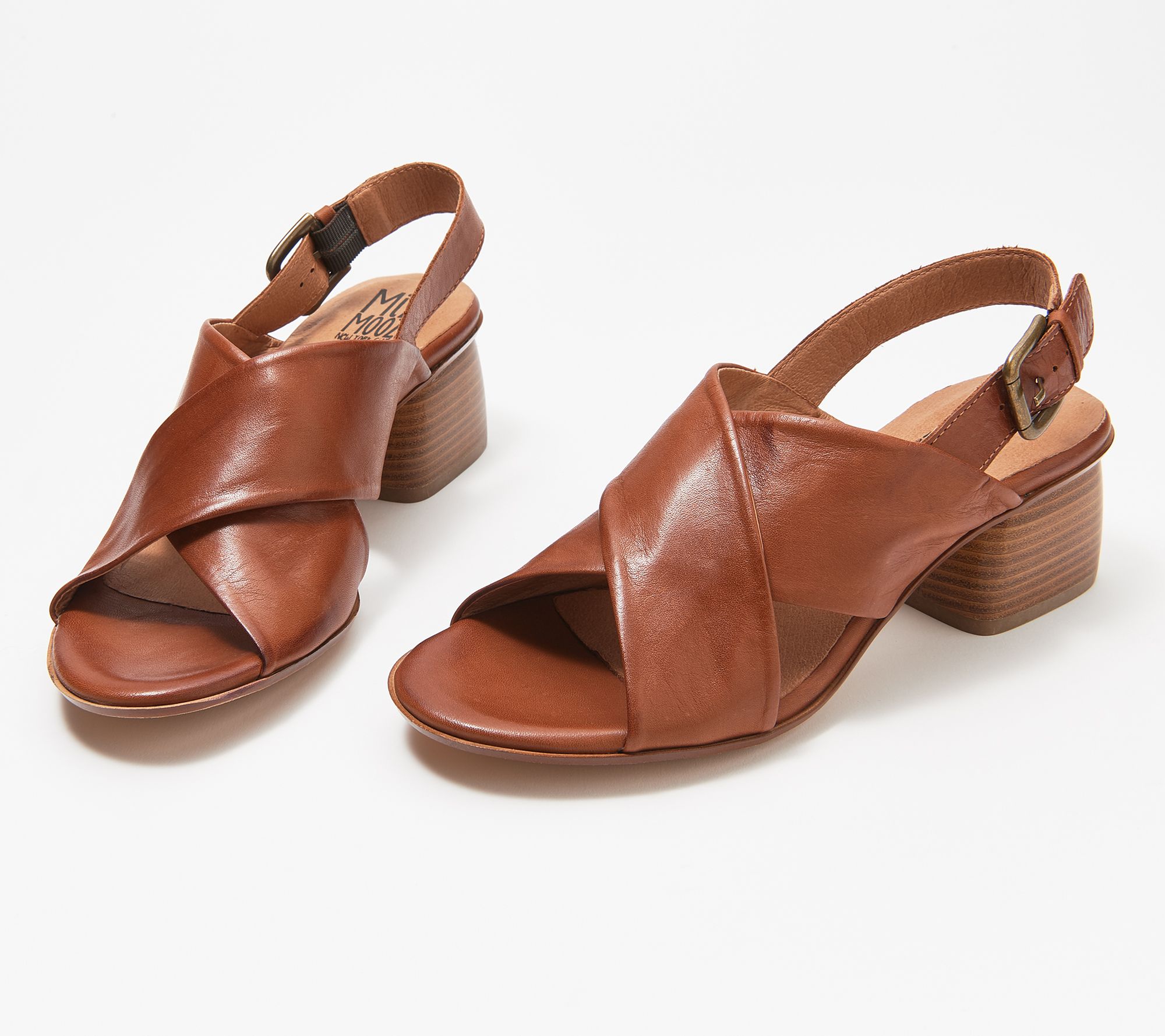 Miz Mooz Leather Cross-Strap Heeled Sandals - Natasha - QVC.com