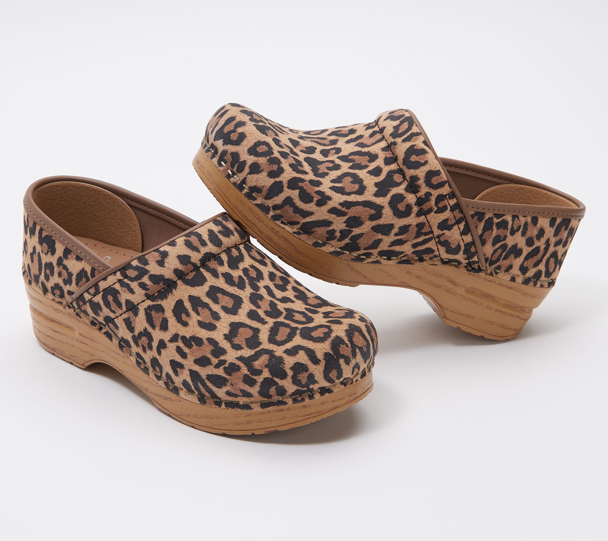 dansko leopard clogs
