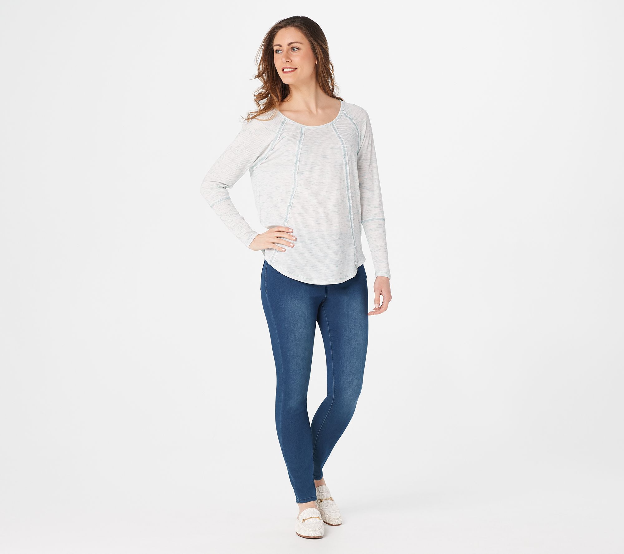 as-is-lisa-rinna-collection-long-sleeve-ribbed-top-w-seaming-qvc