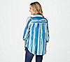 "As Is" Belle by Kim Gravel Watercolor Striped Blouse w/ Tank Inset, 1 of 3