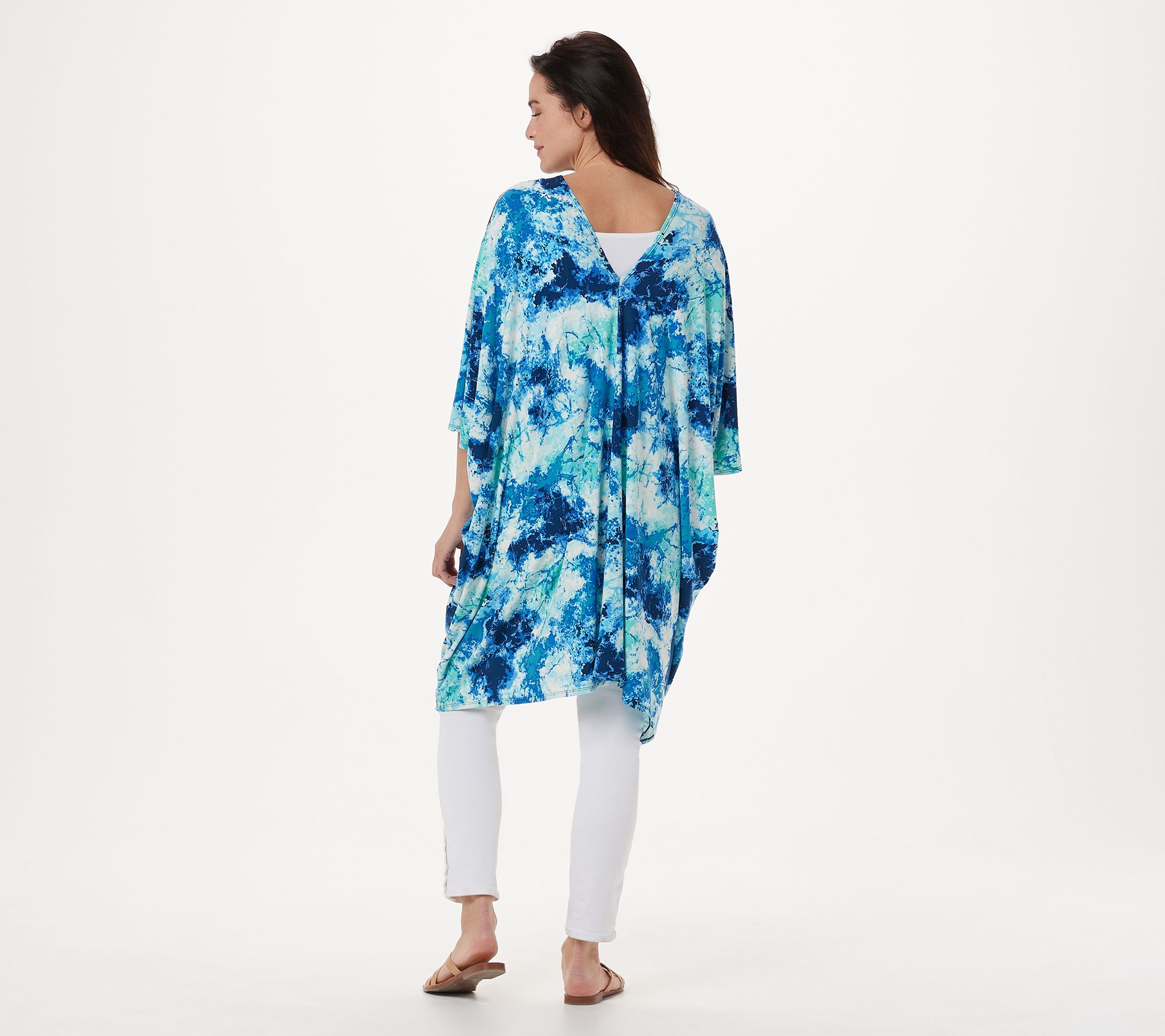 Attitudes by Renee Petite Como Jersey Printed Caftan - QVC.com