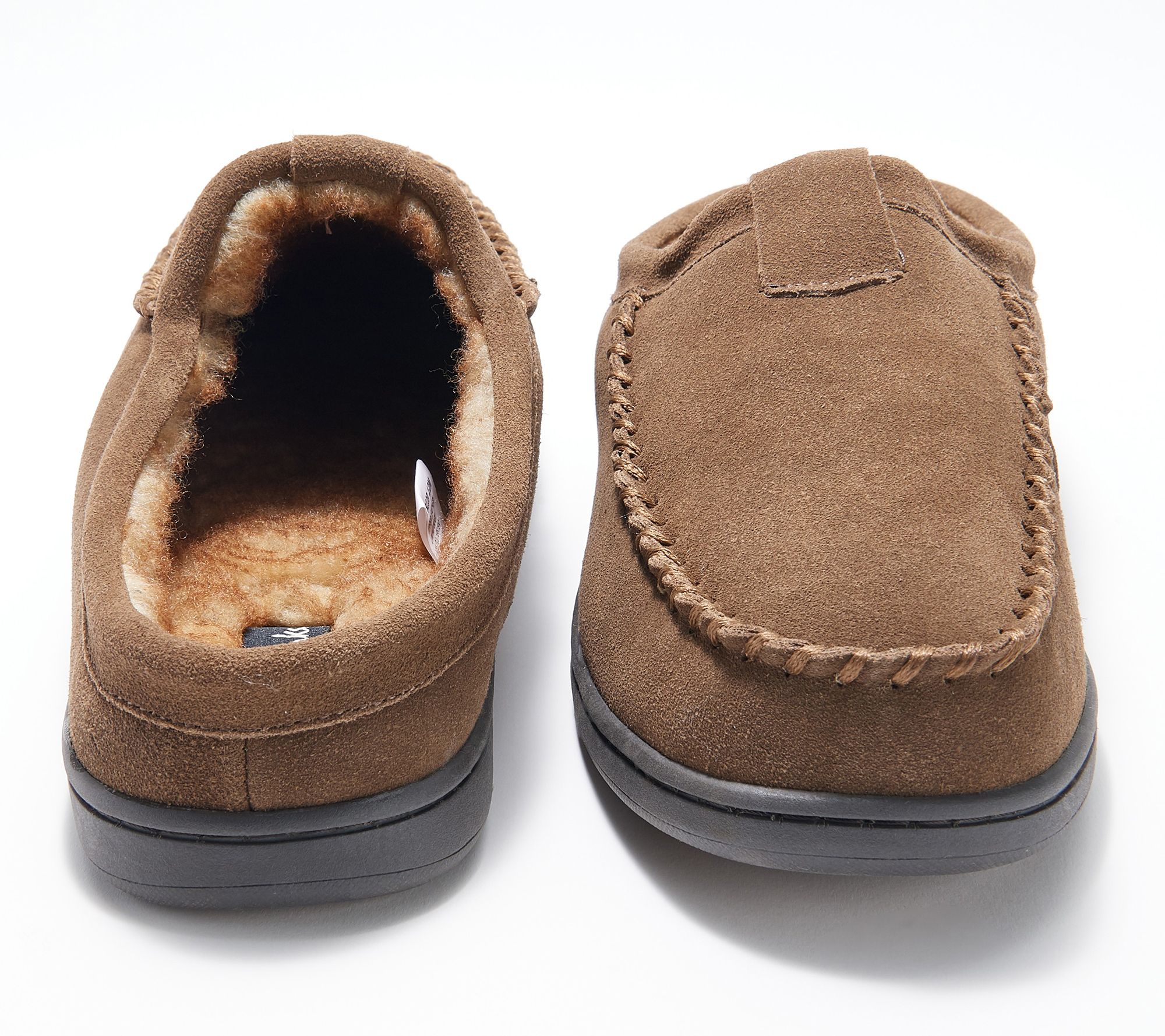 "As Is" Clarks Suede Men's FauxFur Lined Clog Slippers