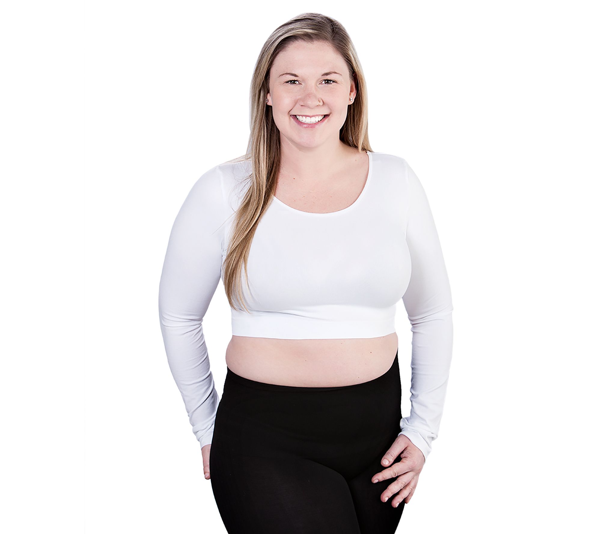 skinnytees Long Sleeve Crop Top - Plus