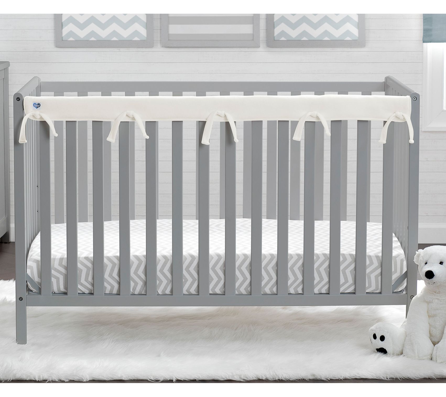 Delta Children Fleece Crib Rai l Cover for Lon g Side Rails - QVC.com