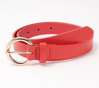 Susan Graver Faux Leather Belt w/ Ring Buckle - A468702