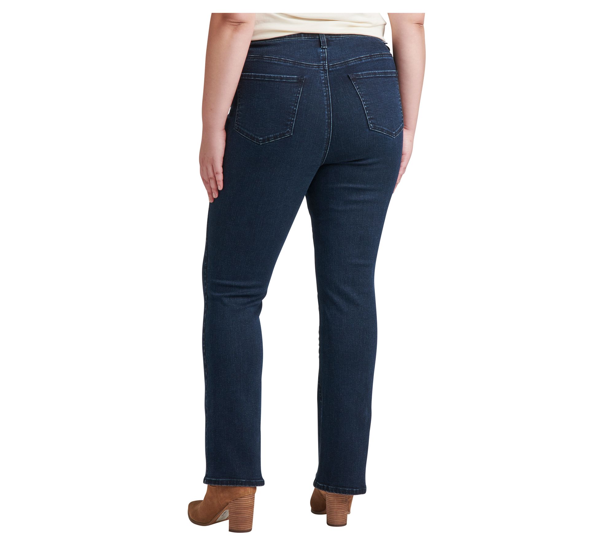 JAG Plus Size Eloise Mid Rise Bootcut Jeans-Art esia Blue - QVC.com