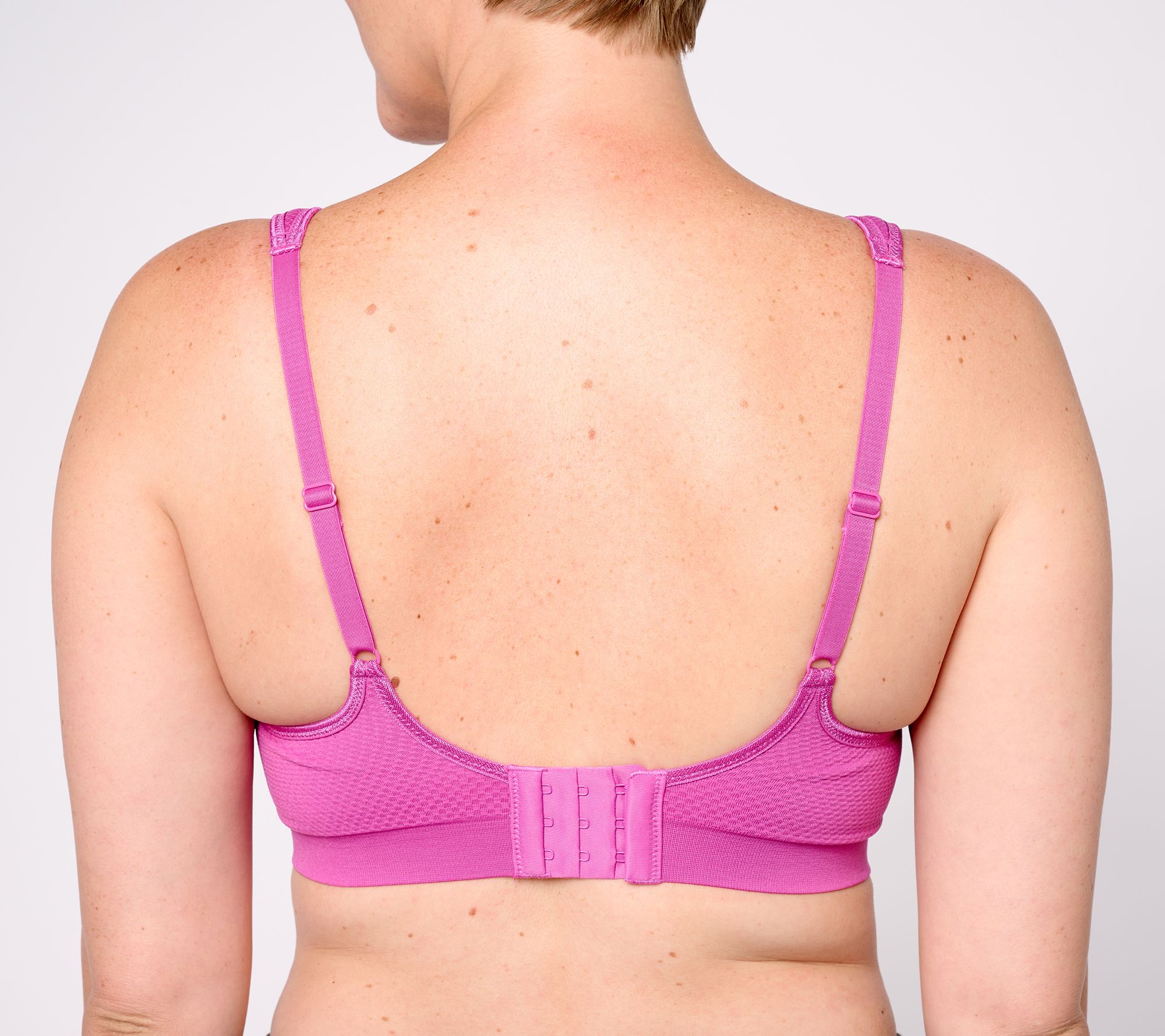 Spandex Adjustable Side Close Ring Bra For Women - Pink - NNOBPink