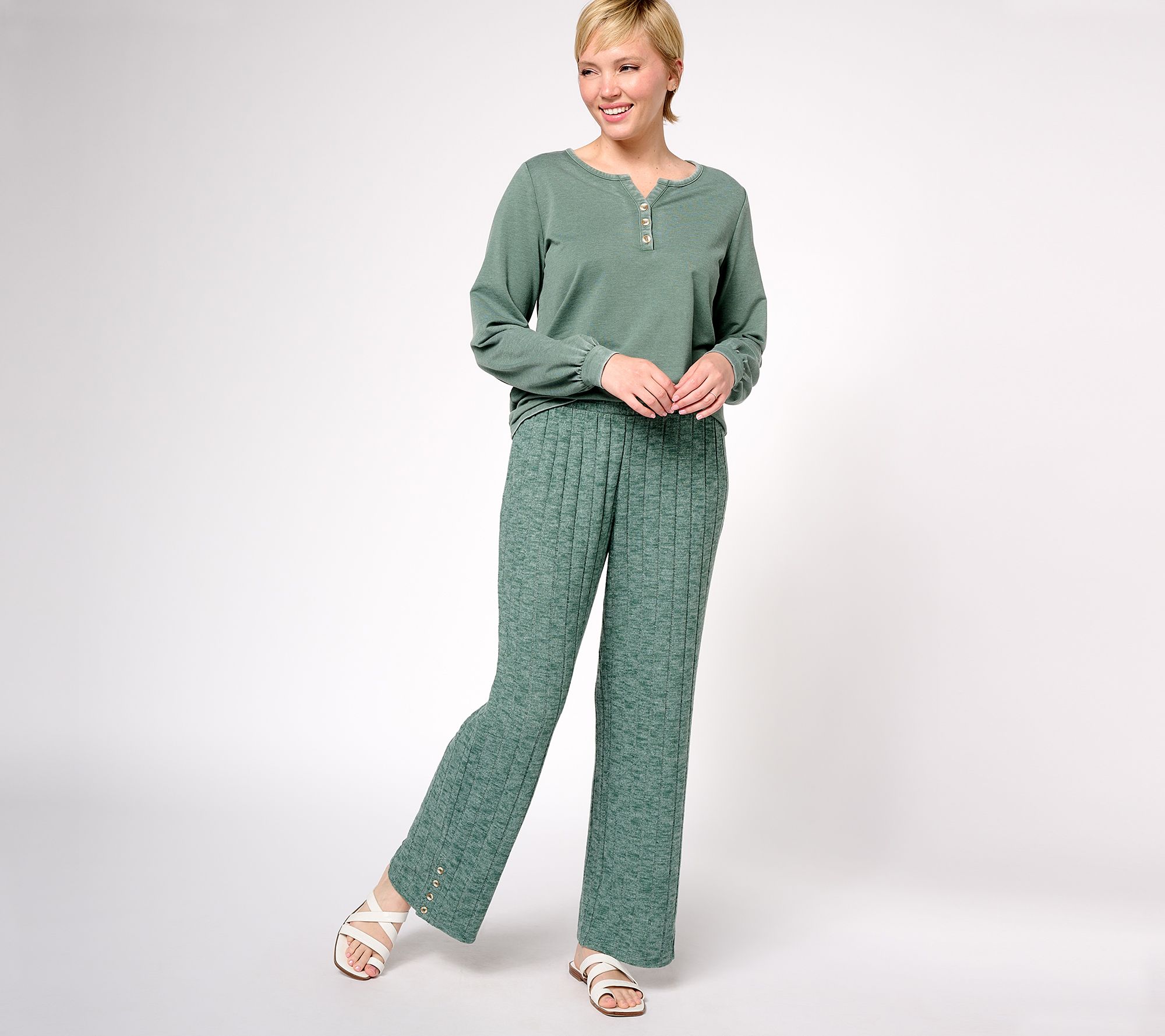  Lucky Brand Womens Pajamas - 2 Piece Ribbed Hacci Sleepwear  Set