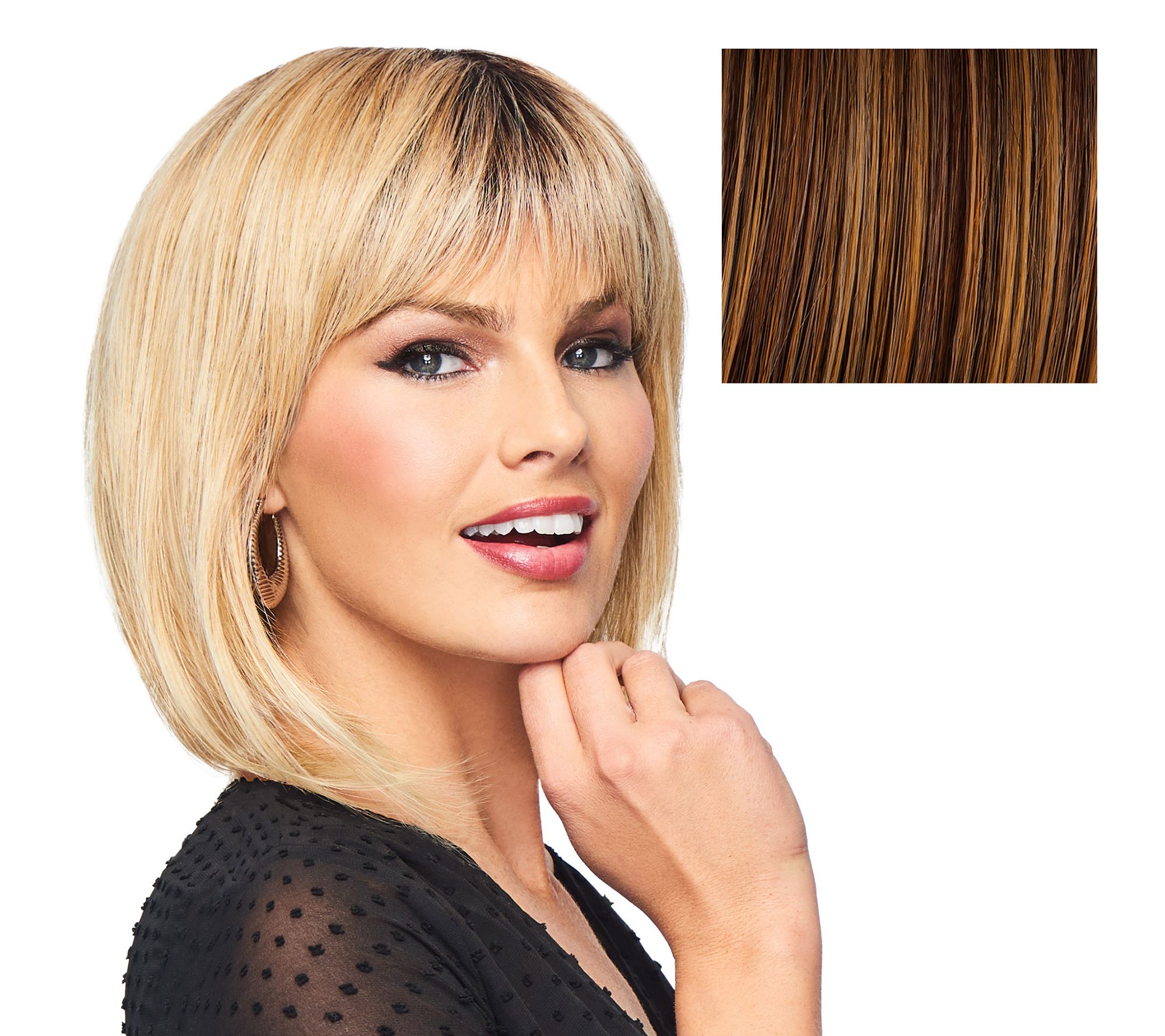 Hairdo Layered with a Bang Mid-Length Styled Wig