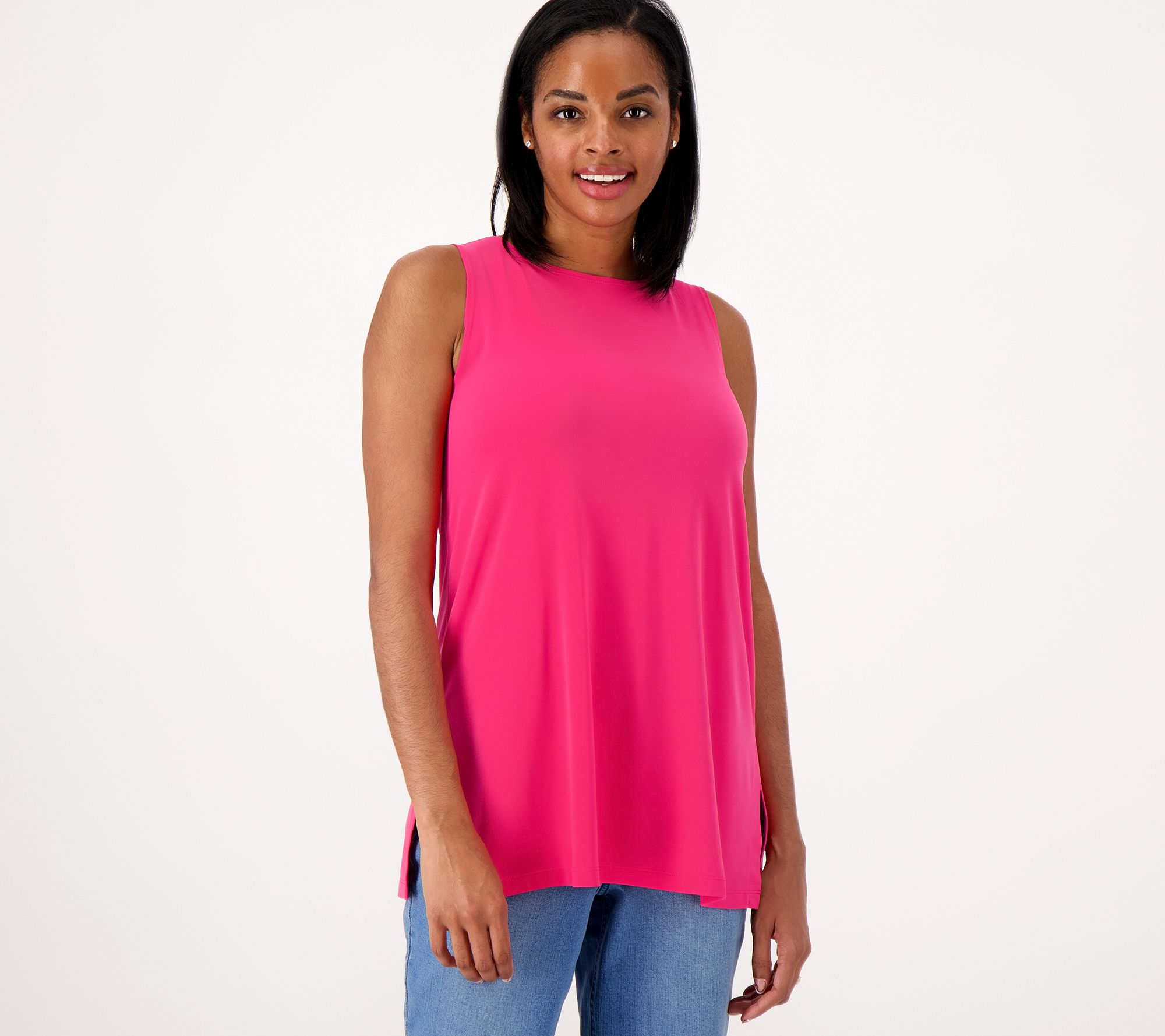 "As Is" Susan Graver Modern Essentials Pet. Liquid Knit A-Line Tunic