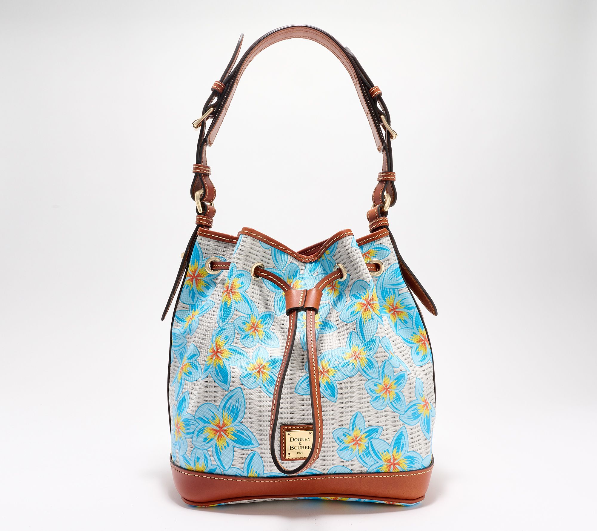 Dooney & Bourke Coated Cotton Plumeria Drawstring Bag - QVC.com