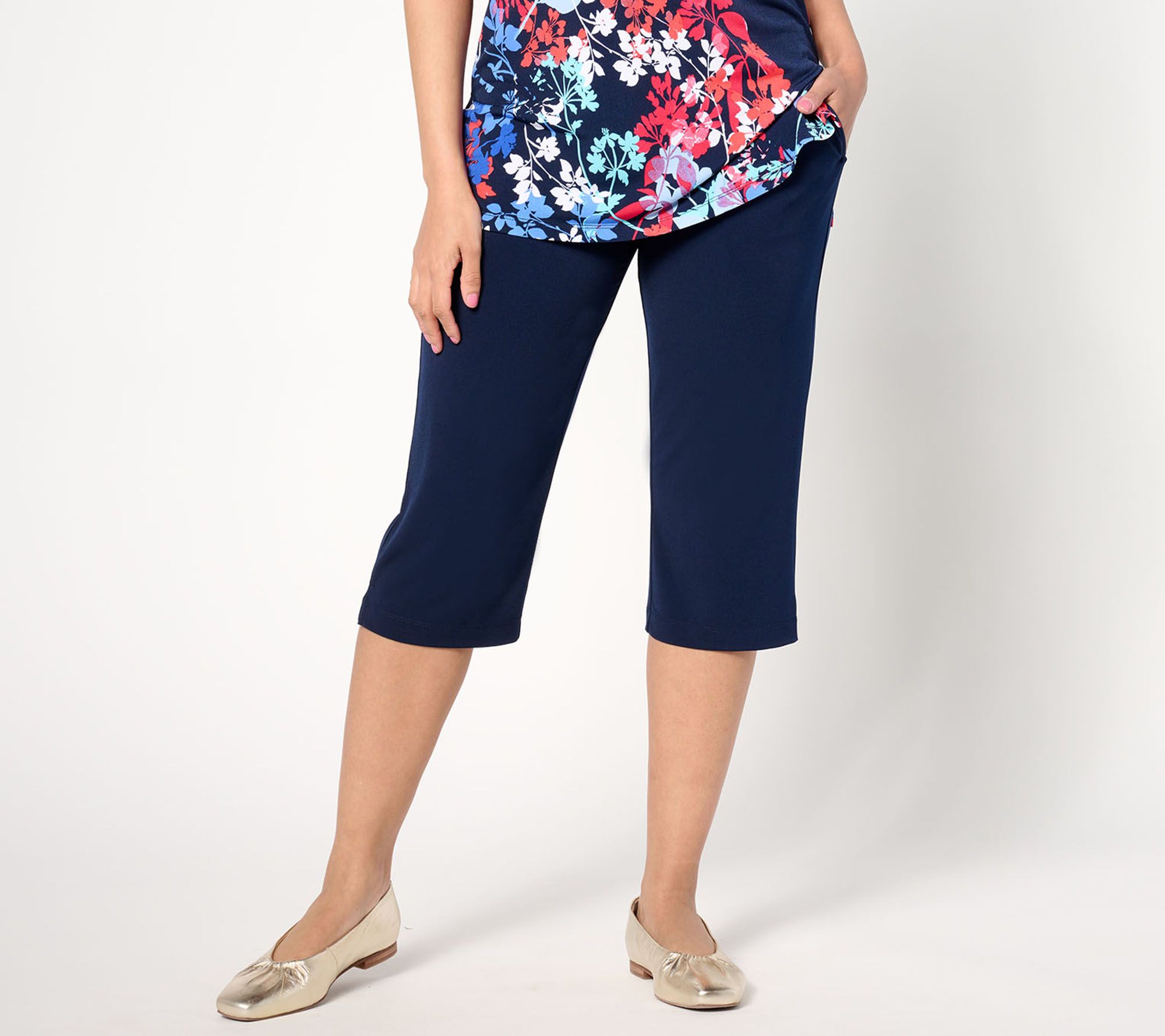 Susan Graver Regular Modern Essentials Ava Slim LiquidKnit Pedal Pusher