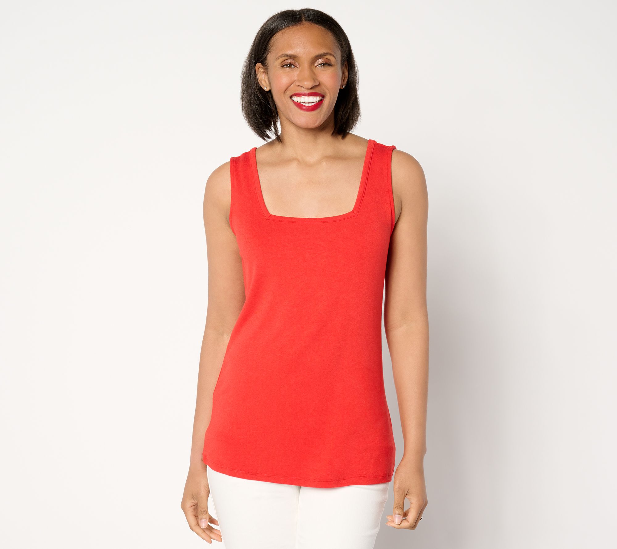 BEAUTIFUL by Lawrence Zarian Square Neck Knit Tank - QVC.com