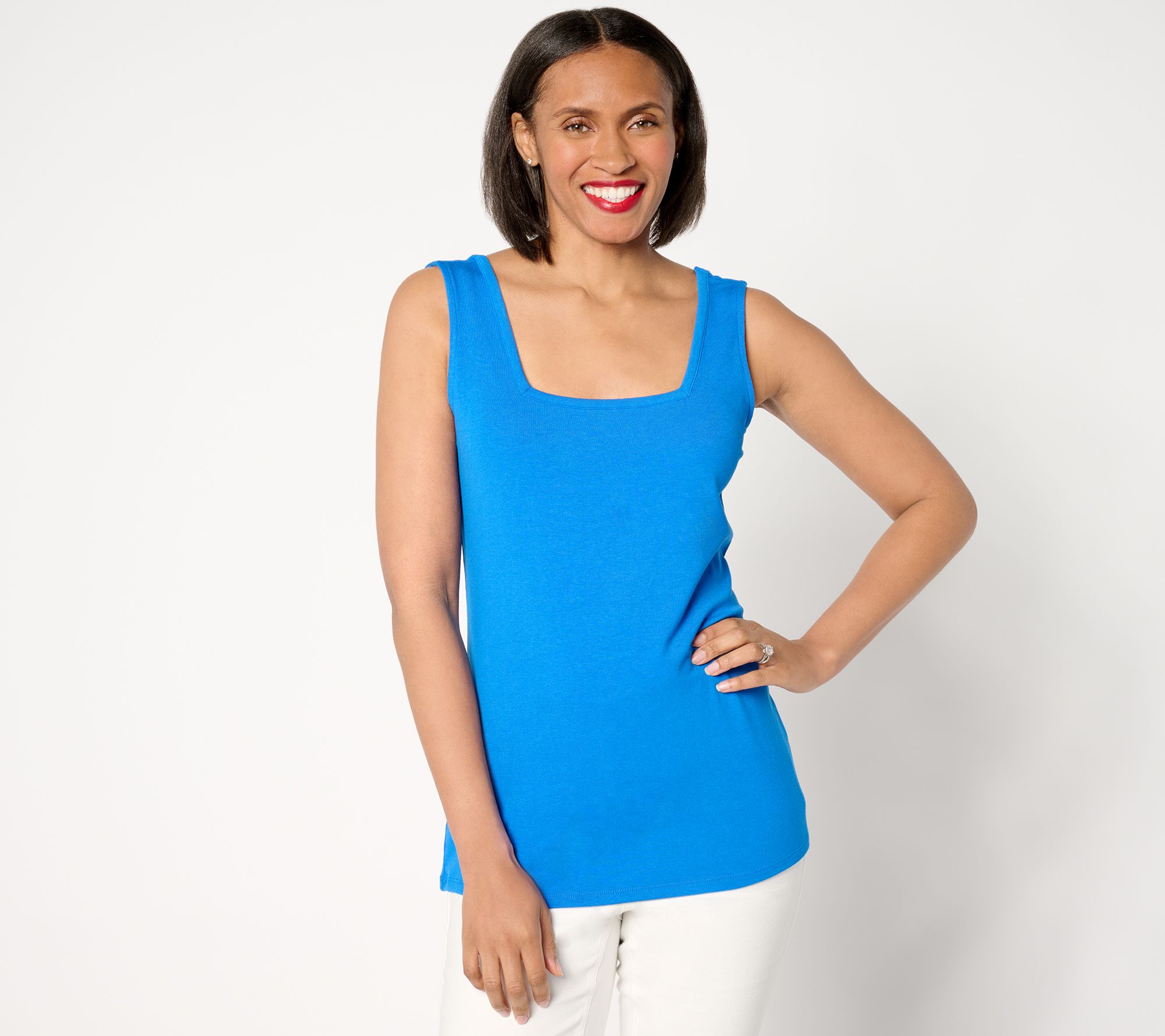 BEAUTIFUL by Lawrence Zarian Refined Knit Square Neck Tank Top