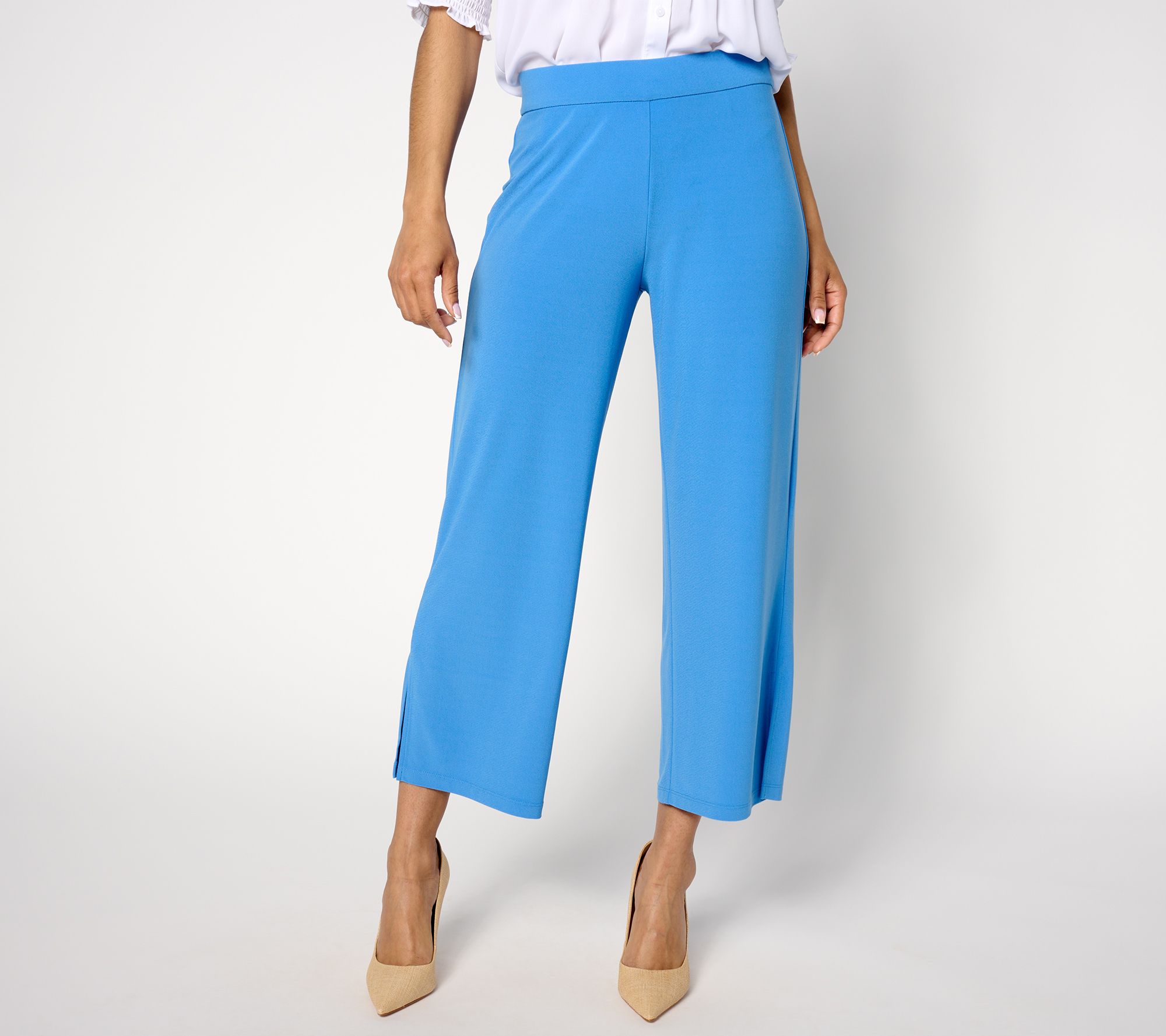 Dennis Basso Petite Cropped Luxe Crepe Pants