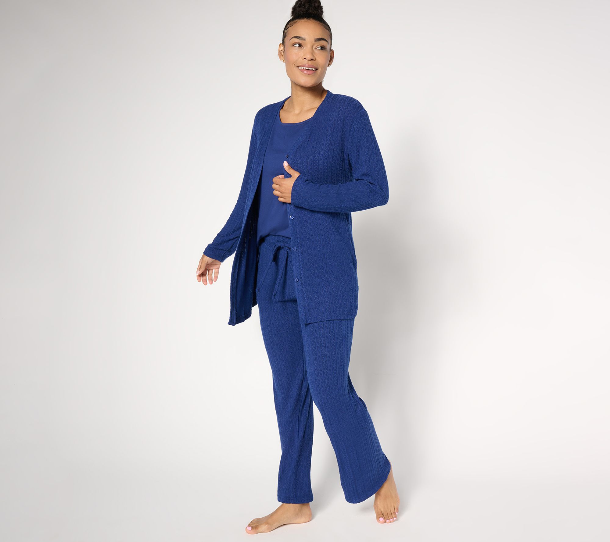 MUK LUKS Petite Cable Knit & Dream Cloud 3-Piece Lounge Set