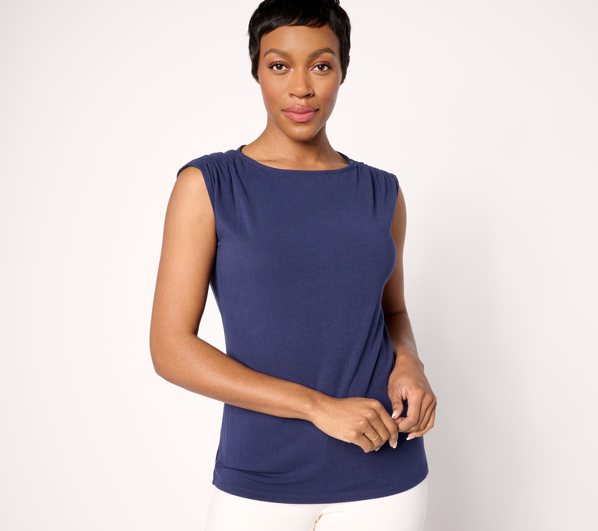 "As Is" BEAUFIFUL Lawrence Zarian Gathered Shoulder Top