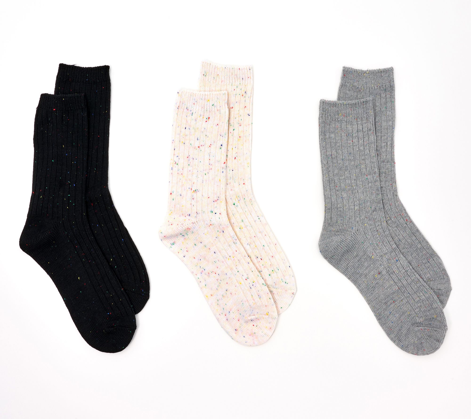 Complliments 3 Pack of Everyday Wide Rib Boot Socks