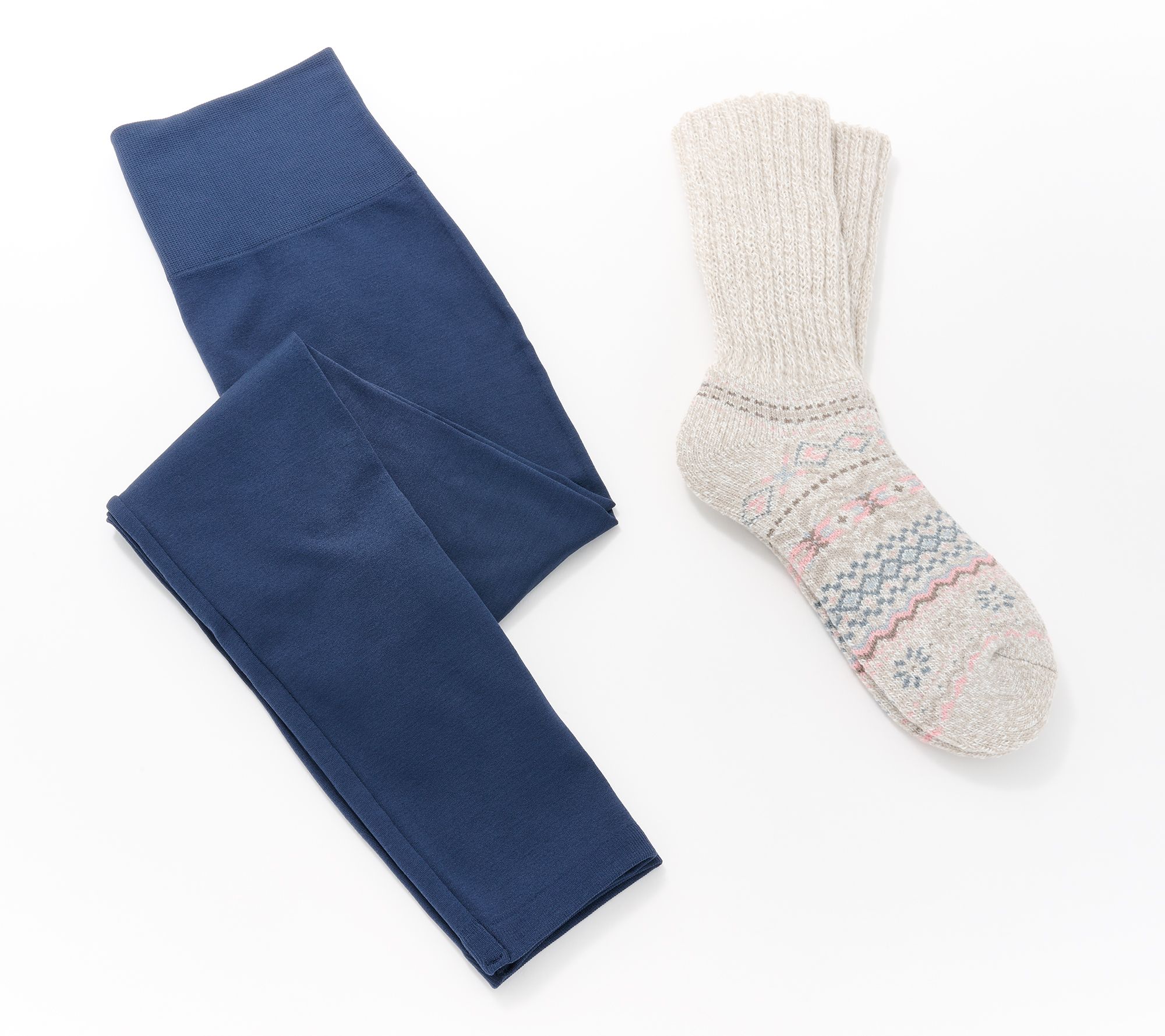 MUK LUKS Fleece Lined Legging with Slouchy Lounge Sock