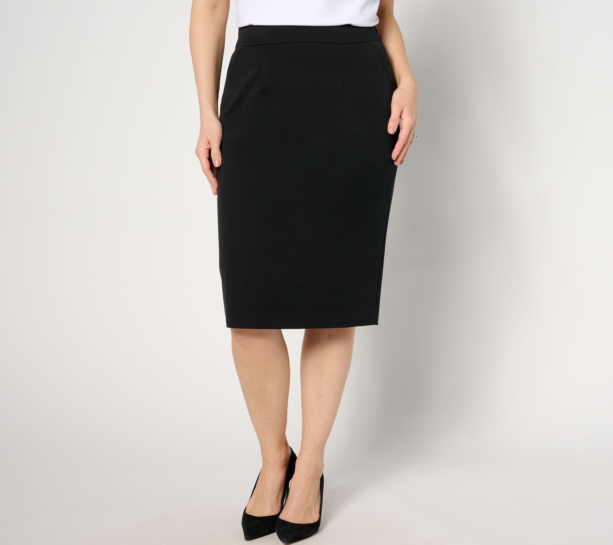 "As Is" Isaac Mizrahi Live! Regular 24/7 Stretch Pencil Skirt