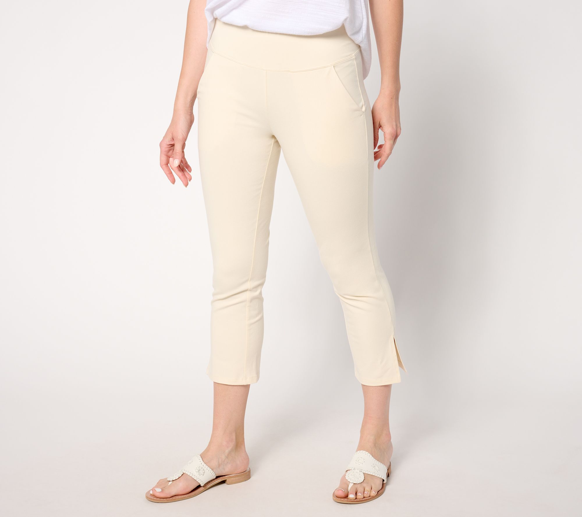 "As Is" Women With Control Tummy Control Tall Knit Crop Pants