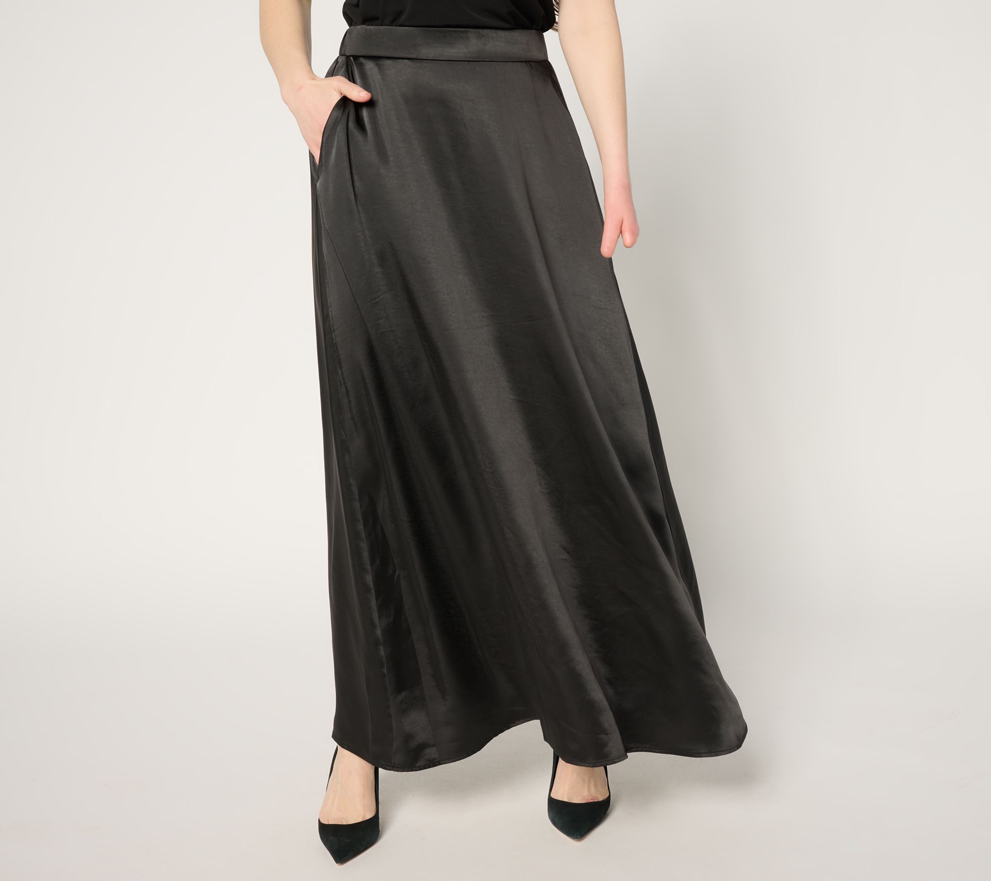 by Stacy London Petite Pull-On Satin Maxi Skirt